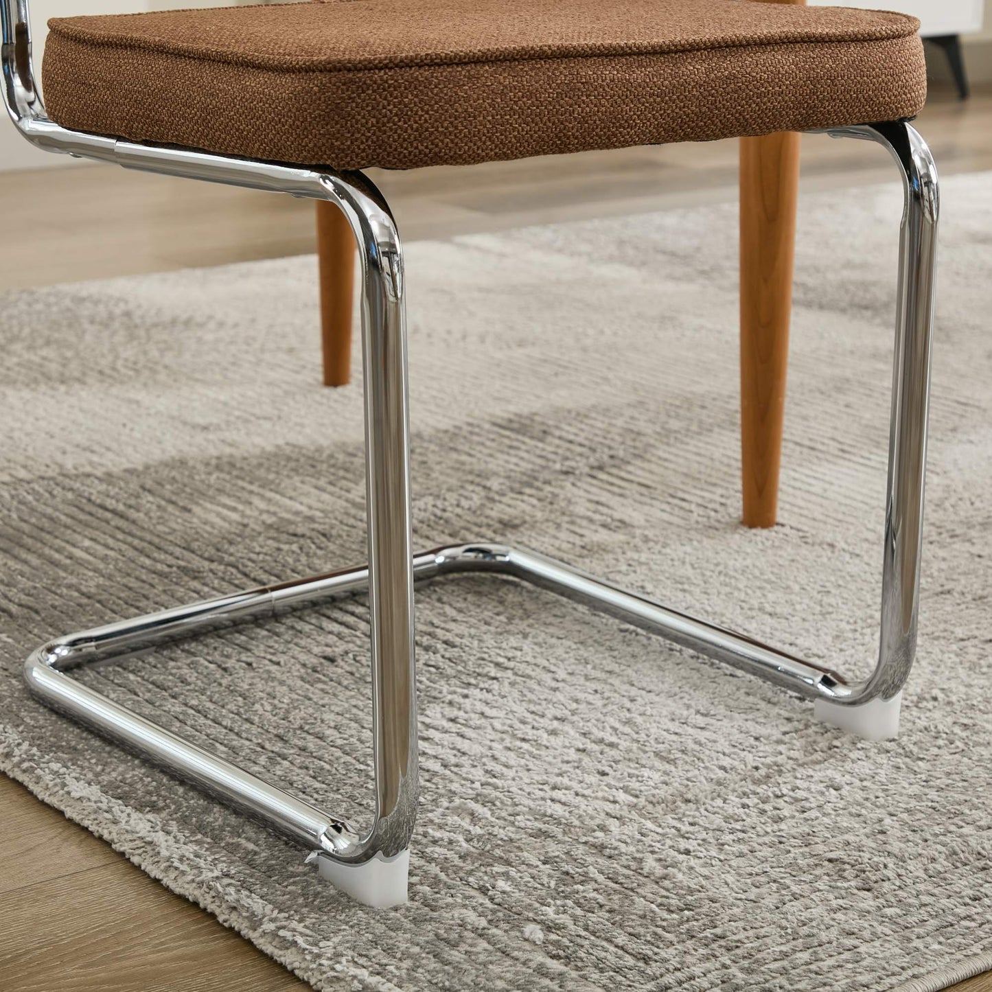 Dining Chairs Set of 2, Paproos Velvet Upholstered Dining Chairs, Mid Century Accent Chair Side Chair with Cane Back and Stainless Steel Chrome Legs, Dining Kitchen Living Room