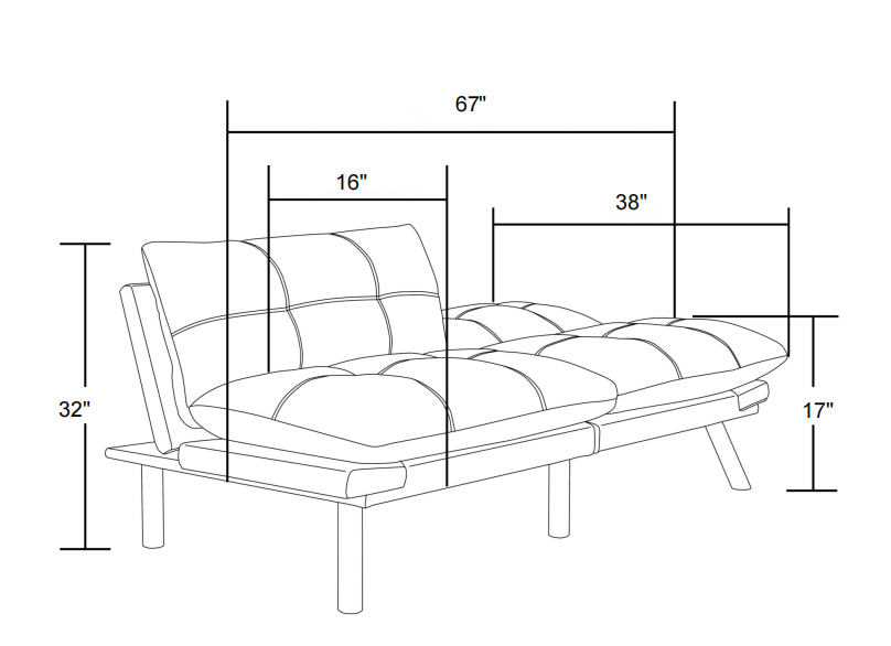 PAPROOS Convertible Sofa Bed, Folding Futon Sofa Bed, Upholstered Sofa Bed Couch, Loveseat Sleeper Sofa for Small Space, Apartment, Living Room