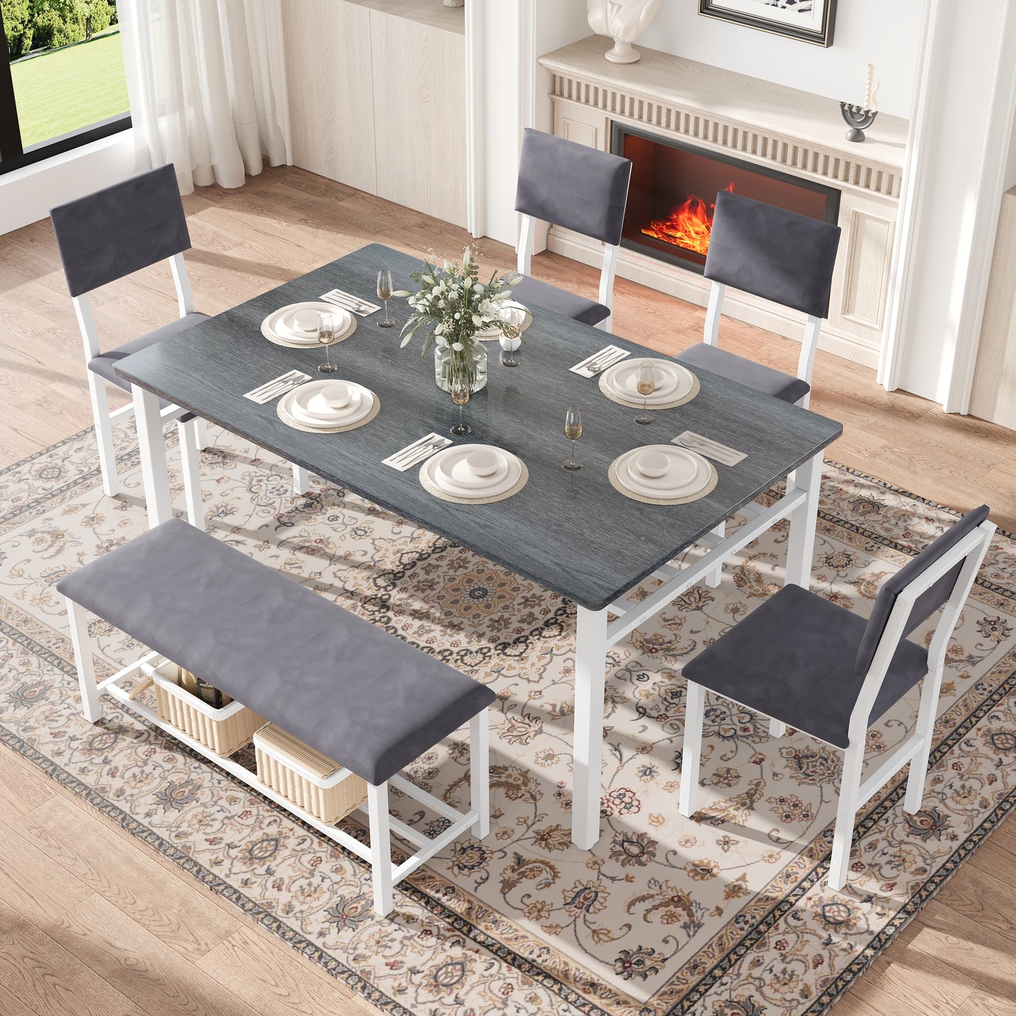 PAPROOS Dining Table Set for 6