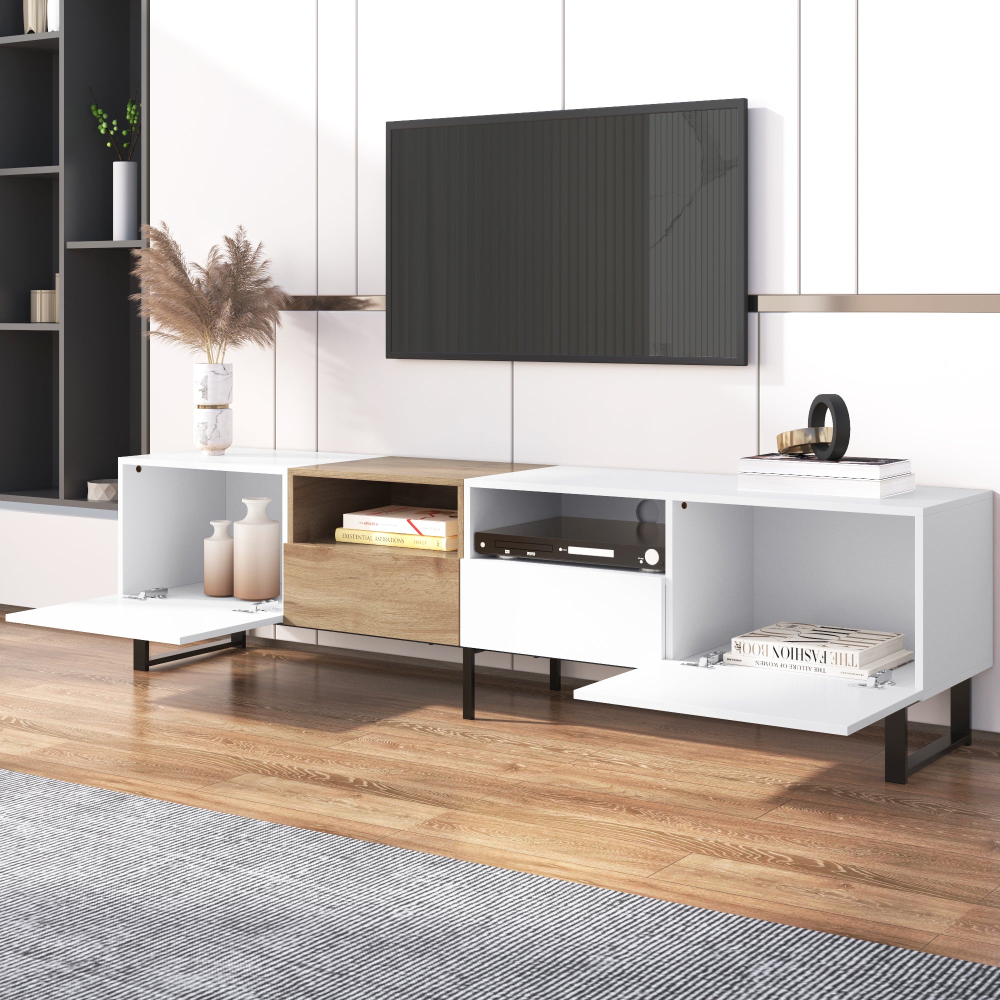 PAPROOS TV Stand for 80-85 Inch TV