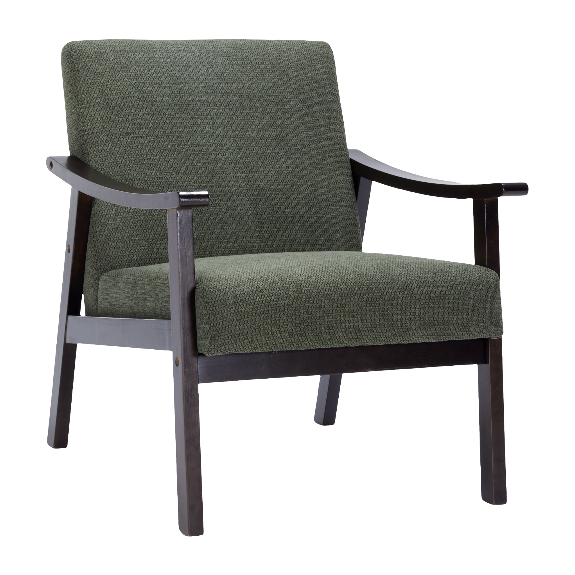 PAPROOS Accent Chair, Mid-Century Modern Arm Chair, Upholstered Chair Reading Chair Lounge Chair with Wood Frame for Living Room Bedroom Sunroom, White