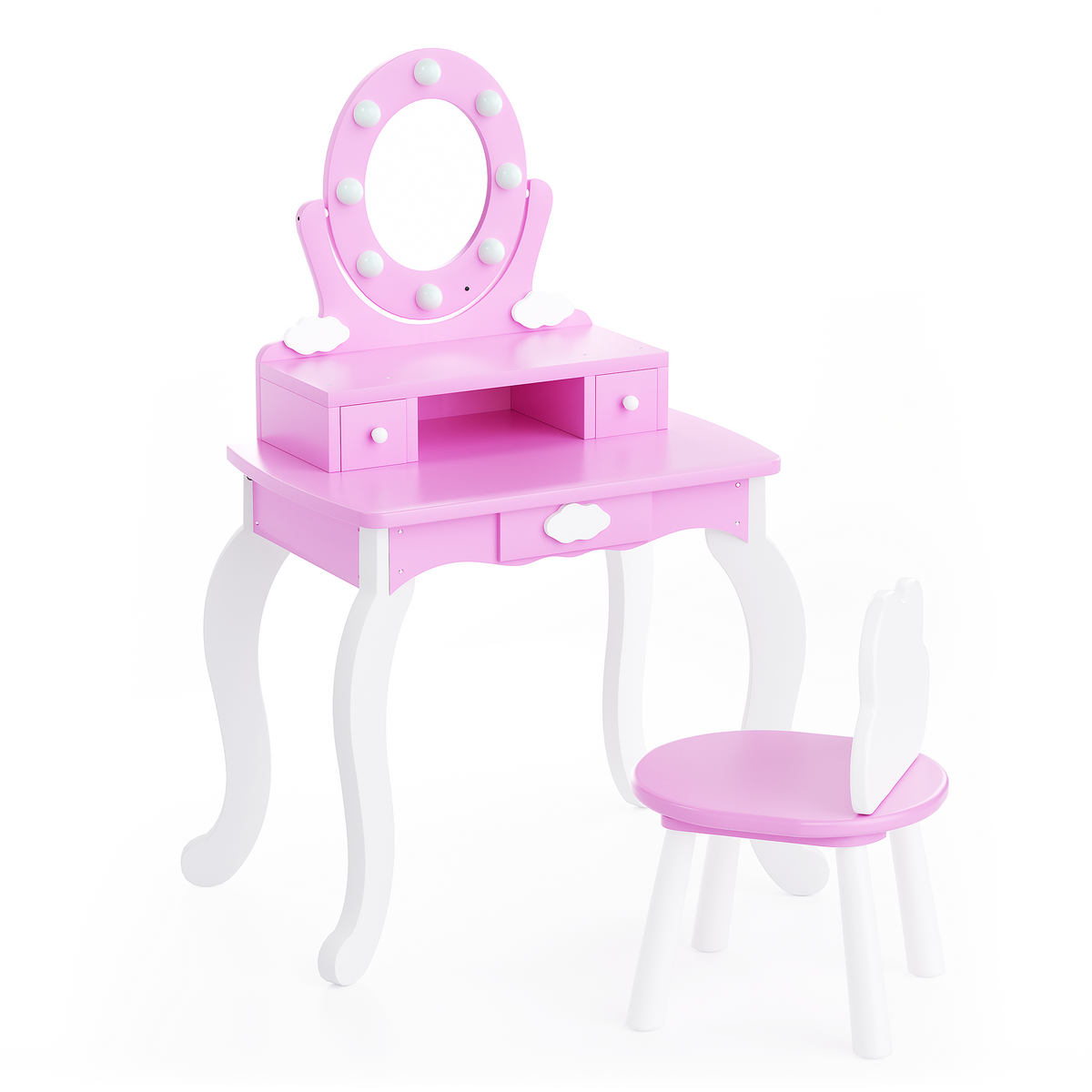 Paproos Kids Vanity with Mirror and Lights