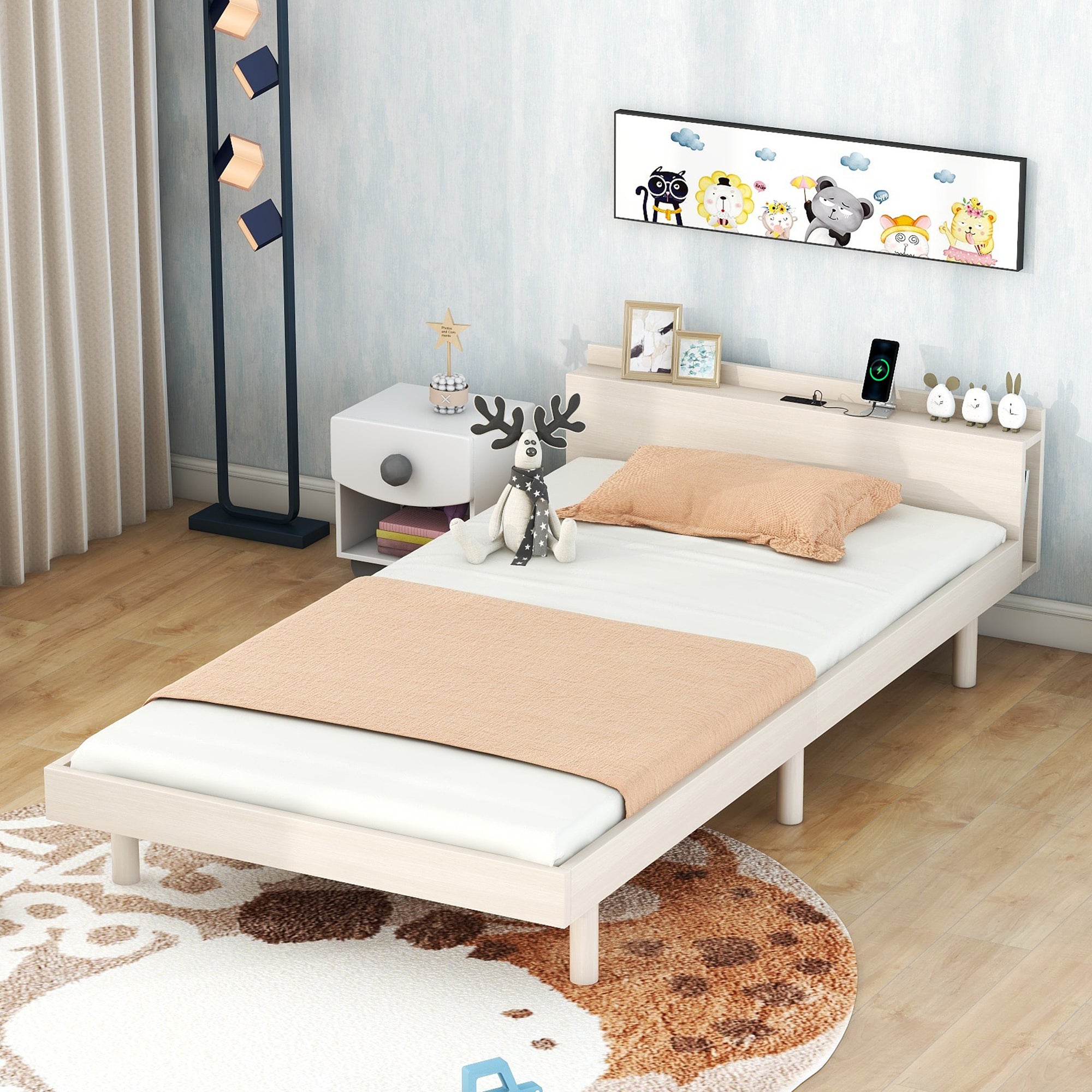 PAPROOS Wood Platform Bed Frame