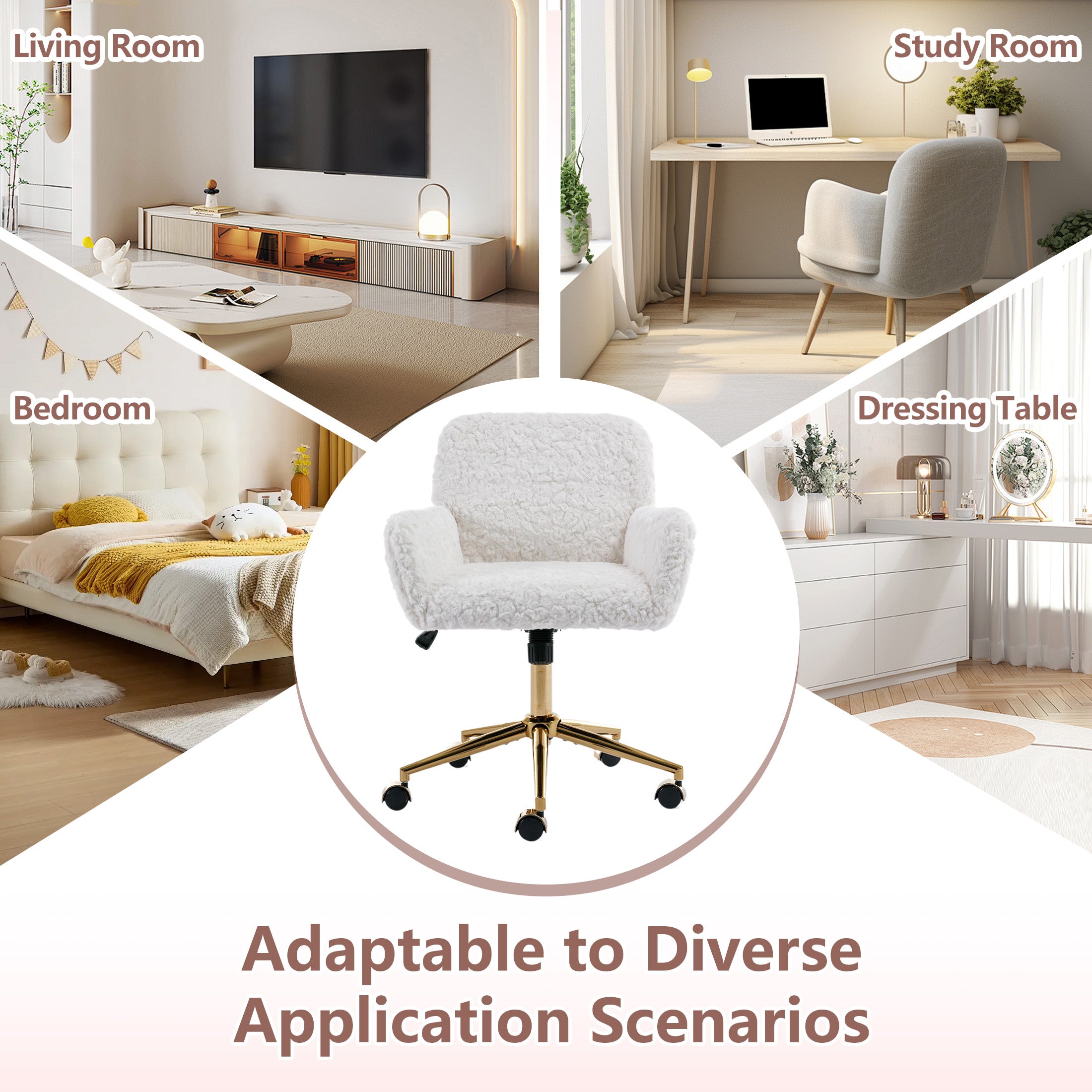 PAPROOS Vanity Chair with Back