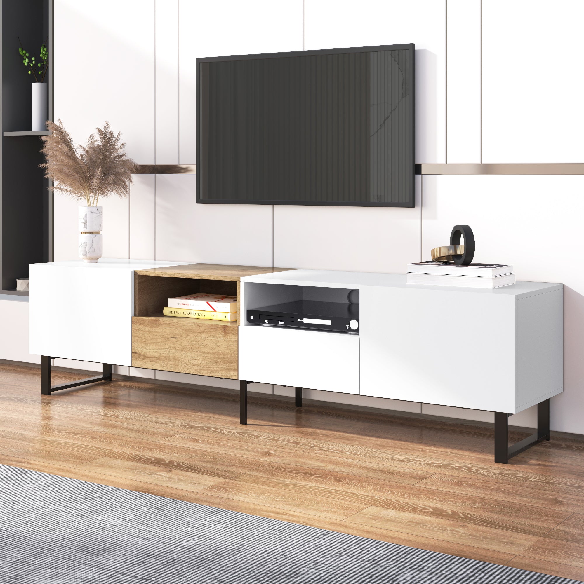 PAPROOS TV Stand for 75 Inch TV