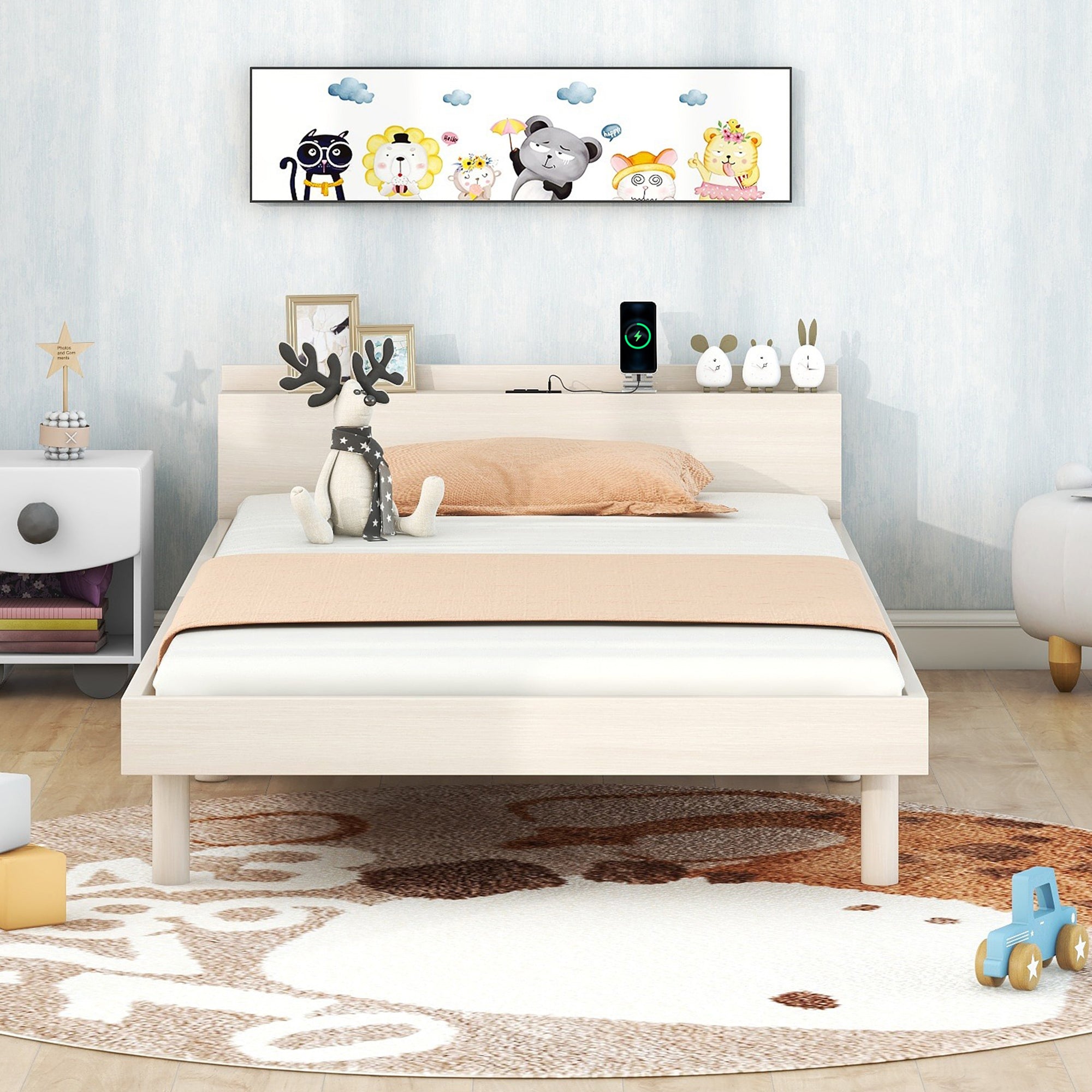 PAPROOS Wood Platform Bed Frame