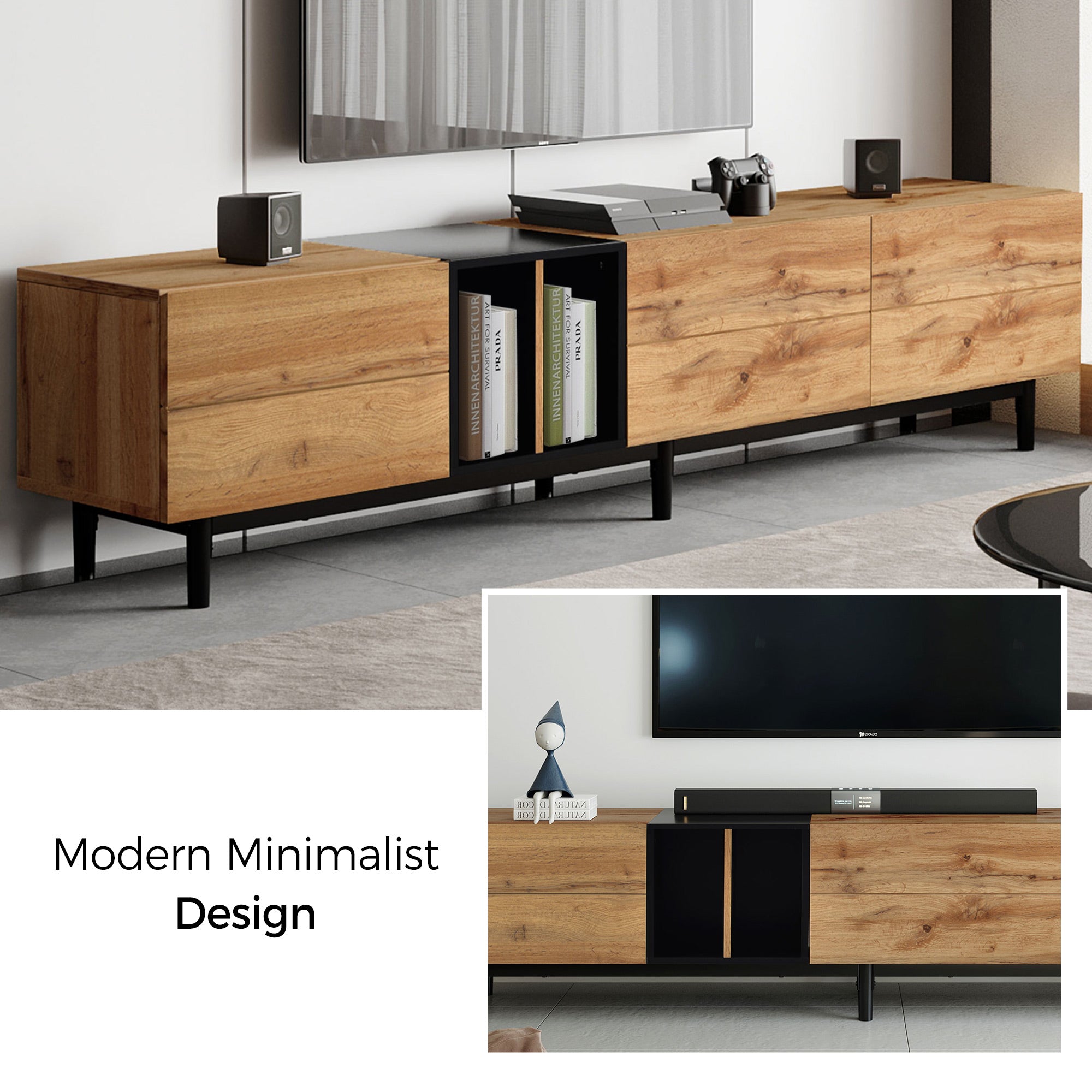 PAPROOS TV Stand for 75 Inch TV