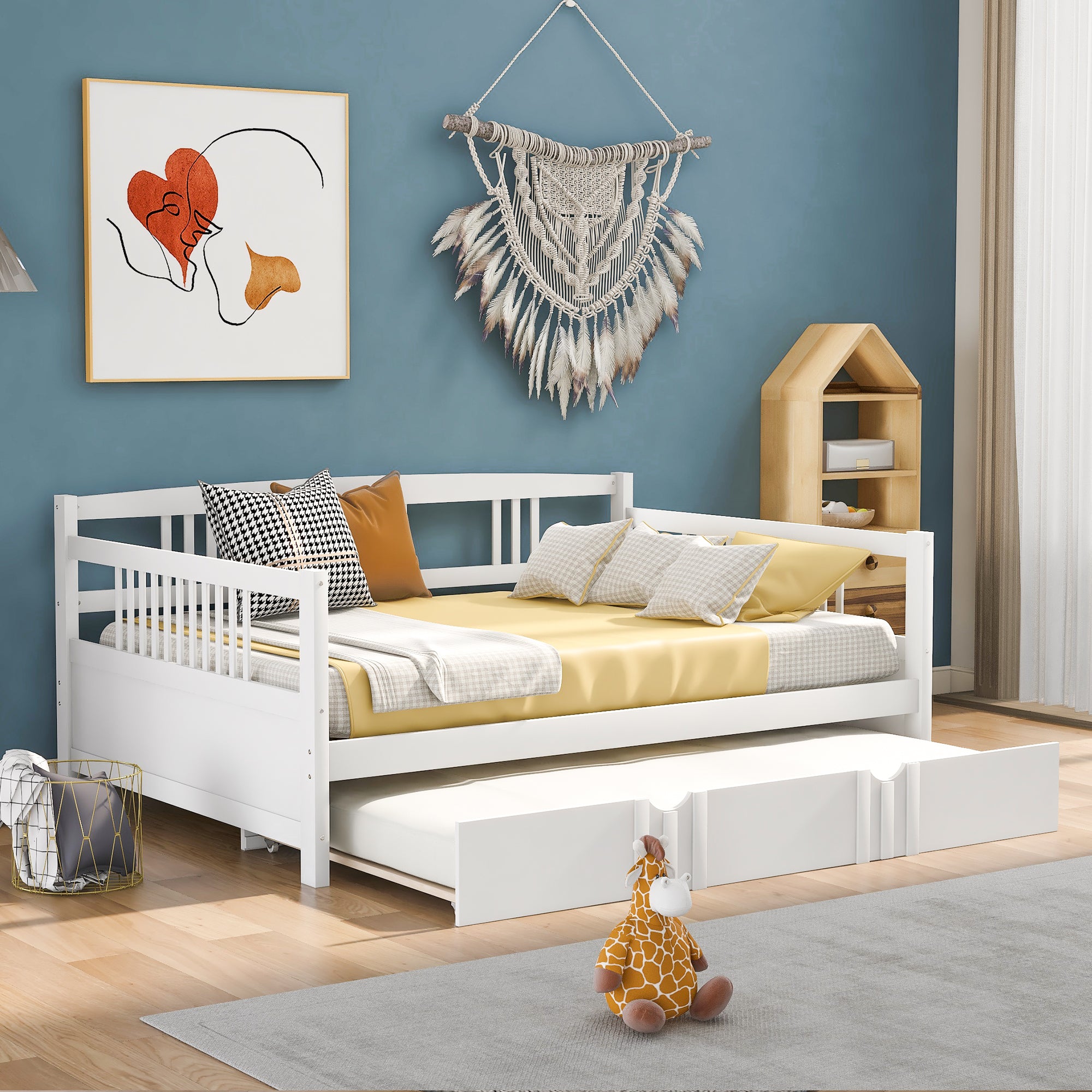 PAPROOS Full Bed with Trundle Included