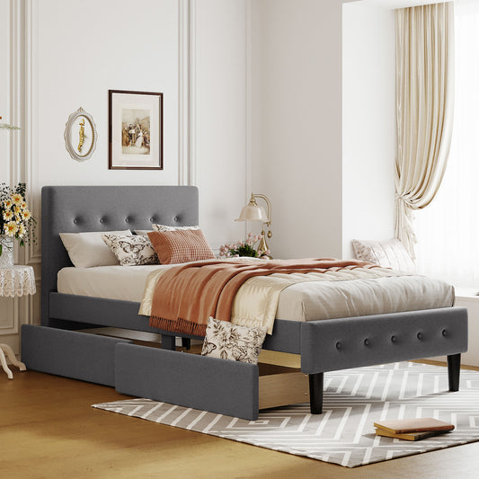 paproos Upholstered Platform Bed with Storage