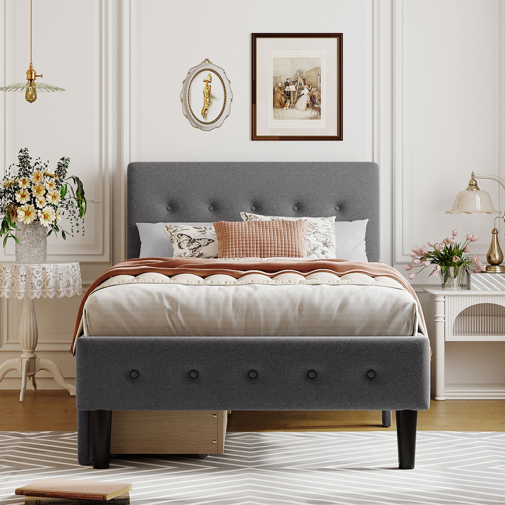 paproos Upholstered Platform Bed with Storage