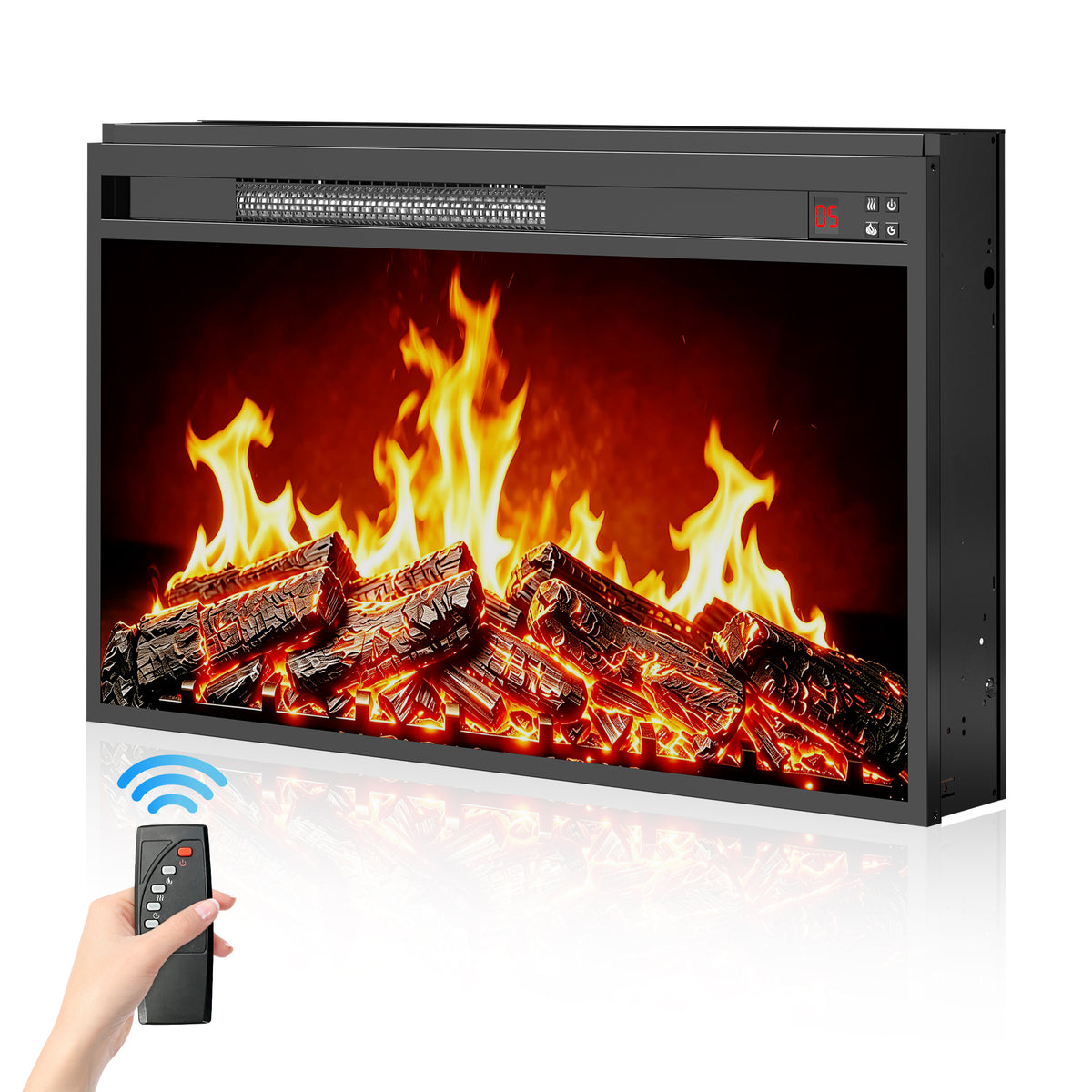 PAPROOS 30 Inch Electric Fireplace Insert