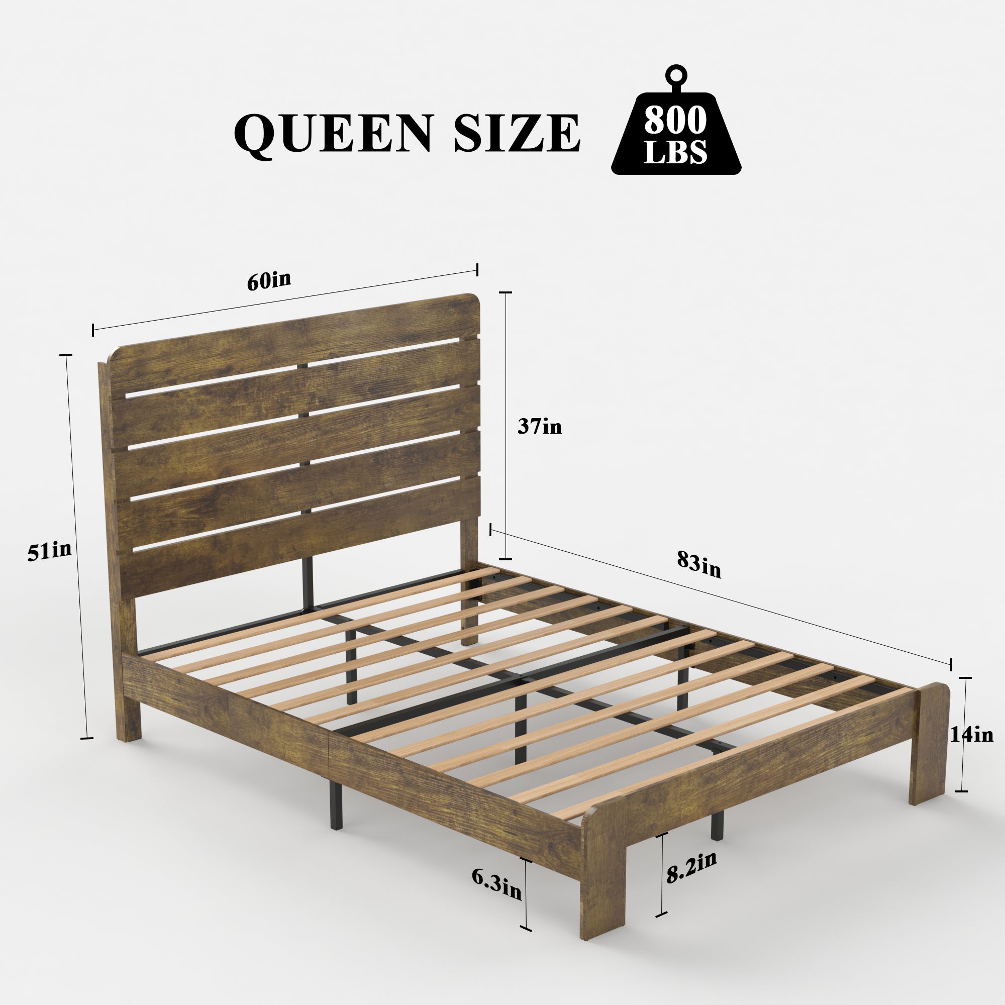 PAPROOS Full Size Bed Frame