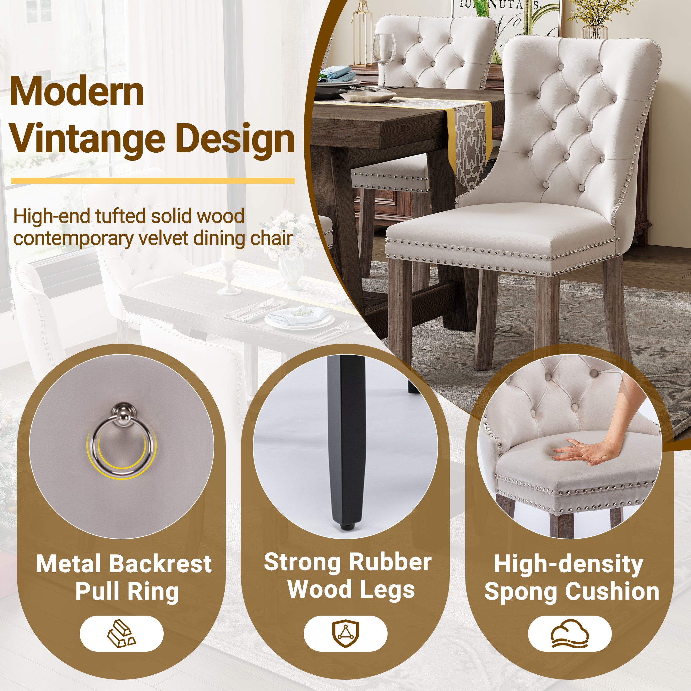 PAPROOS Dining Chairs Set of 2