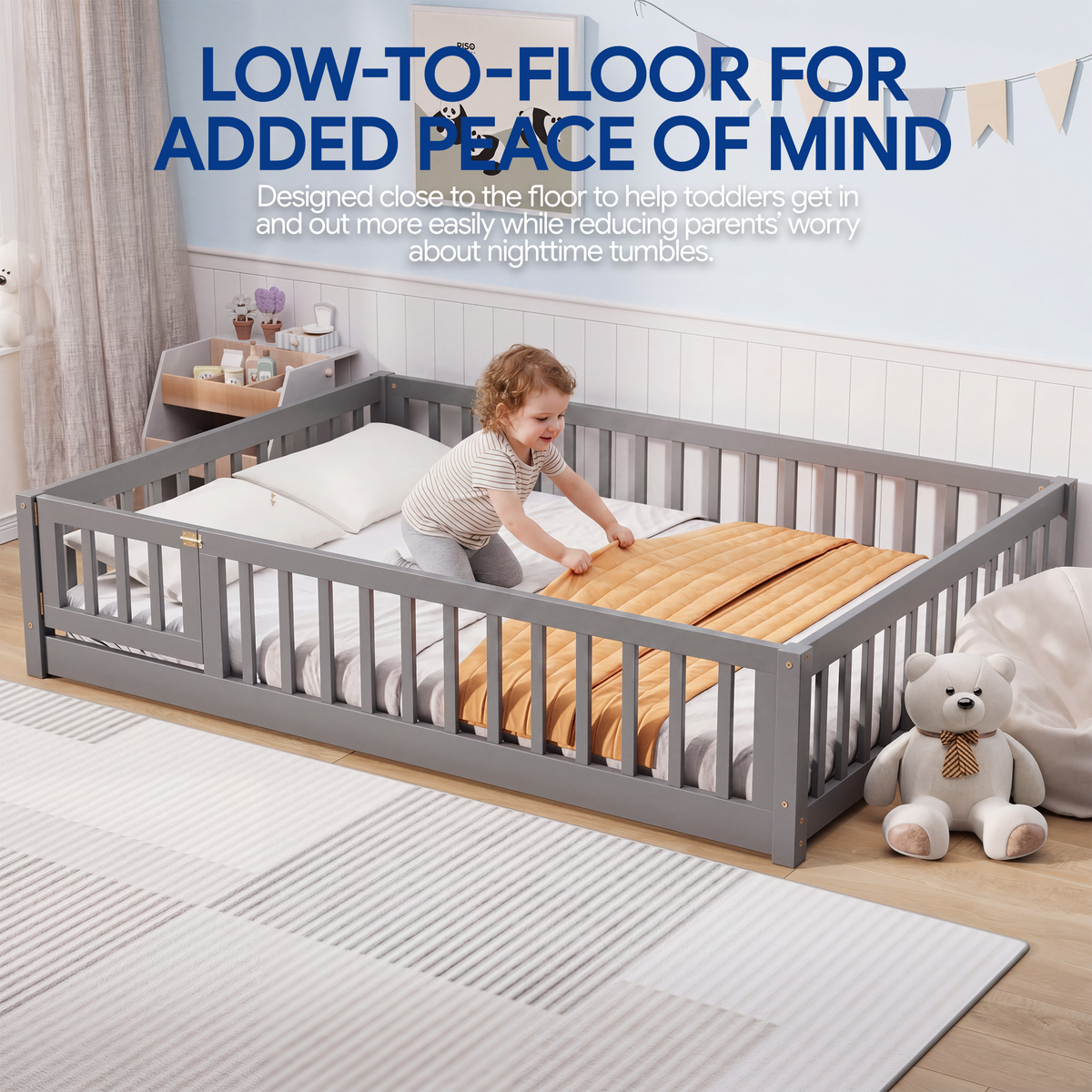 PAPROOS Wood Montessor Floor Bed