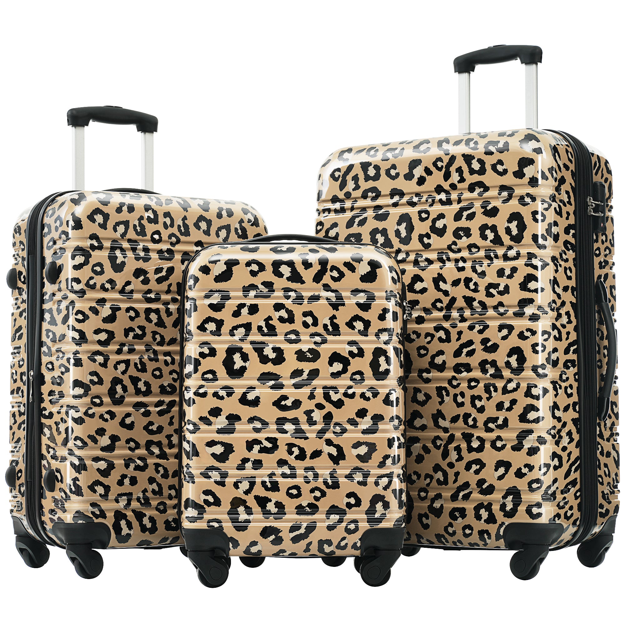 PAPROOS 3-Piece Luggage Set (20"/24"/28"), Hardshell Lightweight Suitcase with TSA-Lock and Spinner Wheels, Expandable Travel Luggage for School, Travel