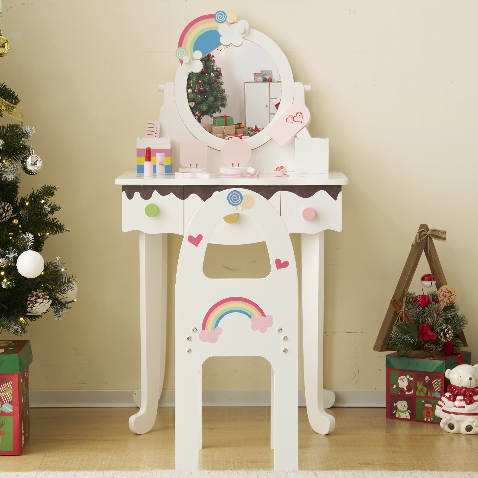 PAPROOS Kids Vanity Set with Mirror