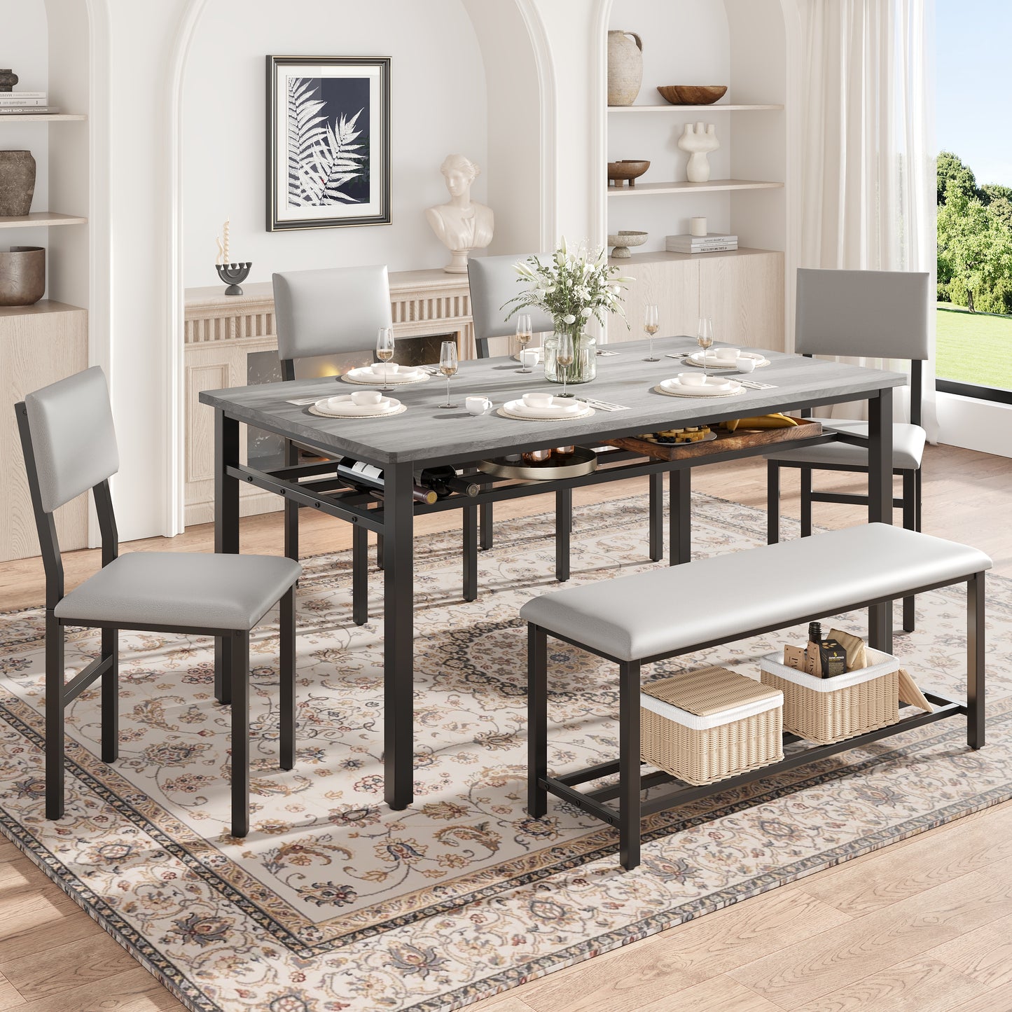 PAPROOS Dining Table Set for 6