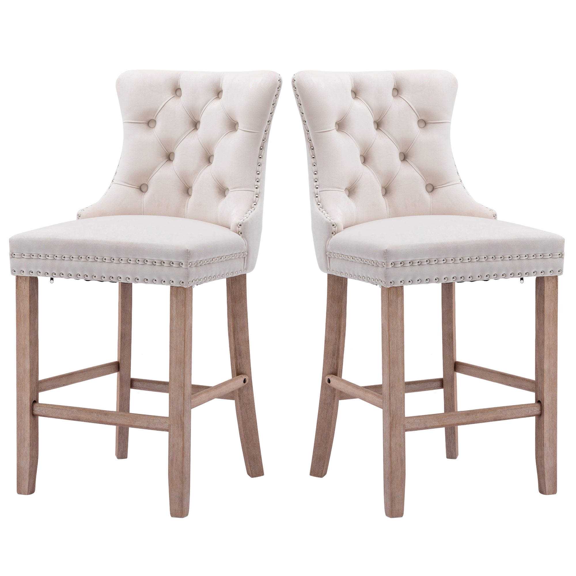 PAPROOS Upholstered Bar Stools Set of 2