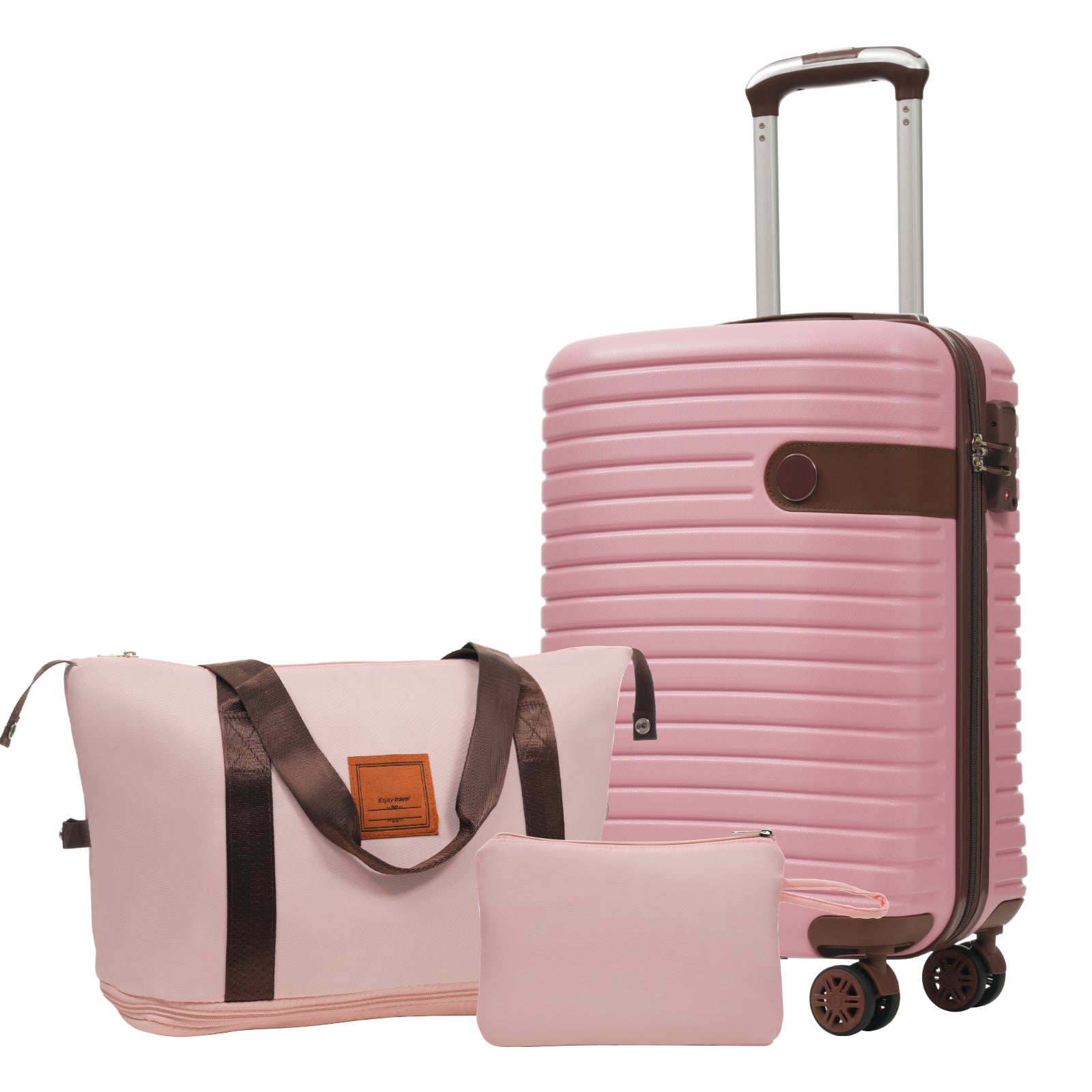 PAPROOS Luggage Sets, 3 Piece Carry on Luggage with Spinner Wheels and Bags, Lightweight Hardshell Suitcase Set with TAS Lock, ABS 20 inch Luggage for Travel,