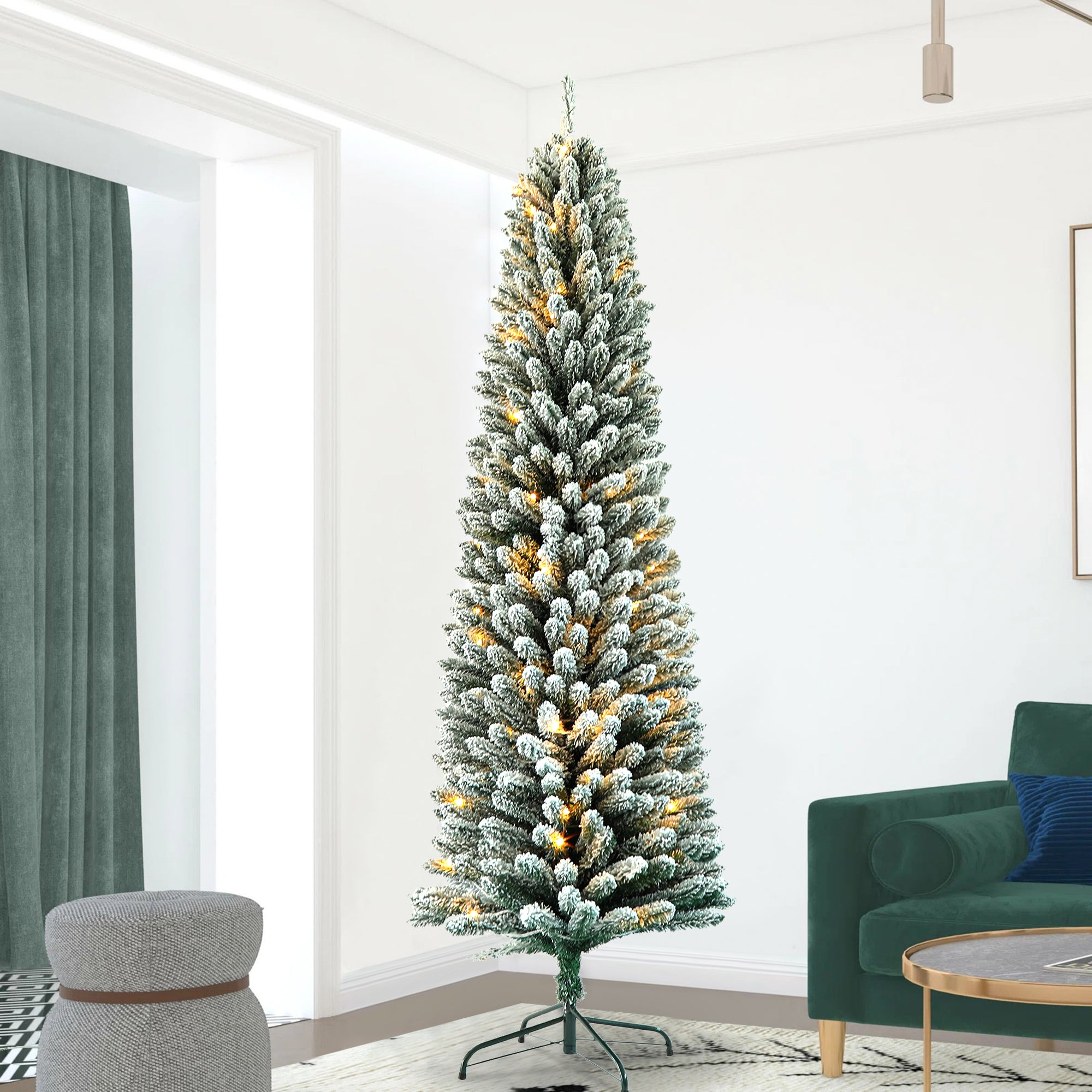 PAPROOS 7.5FT Pencil Christmas Tree