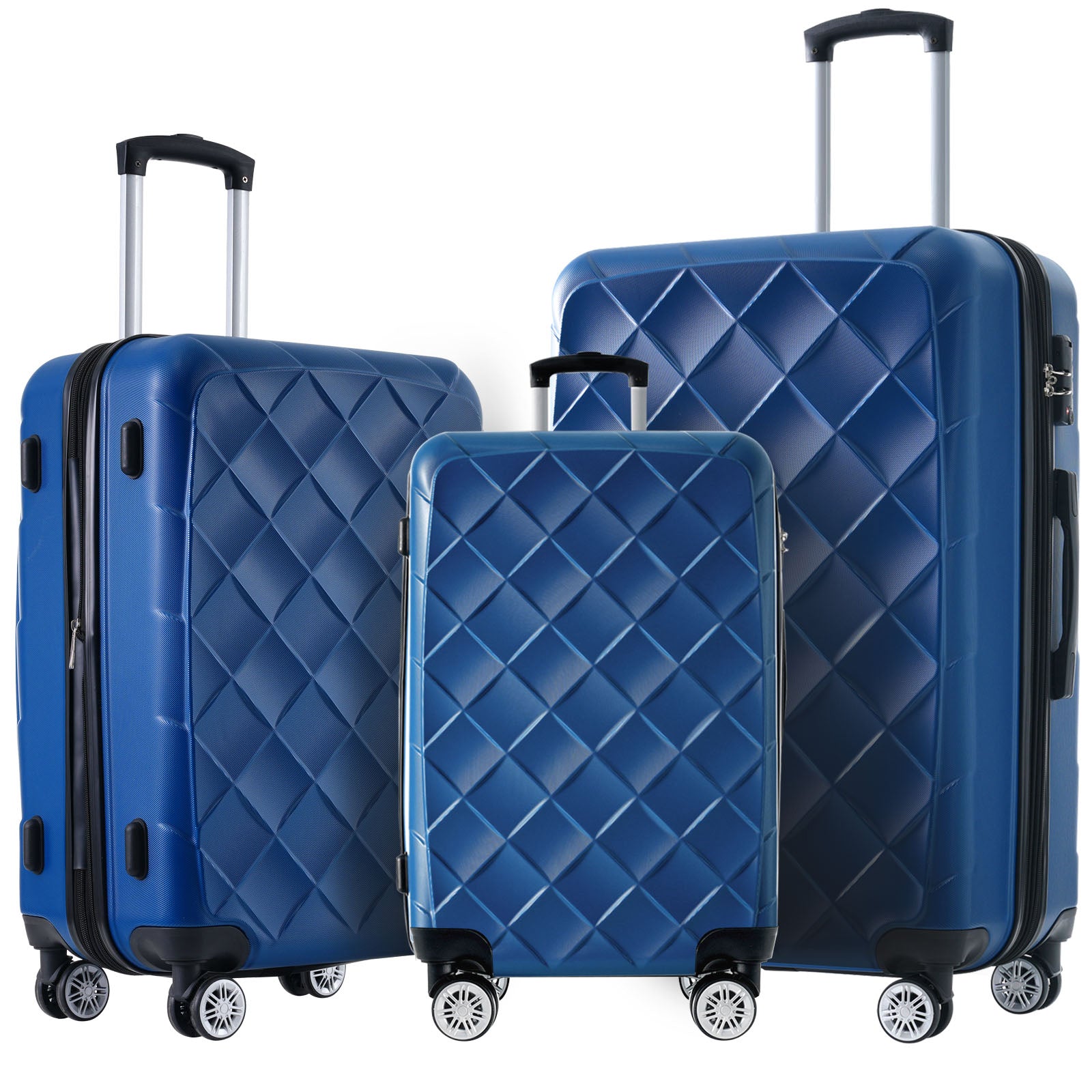 PAPROOS Carry on Luggage Set, 3 Piece 20" 24" 28" Hardshell Suitcase Set