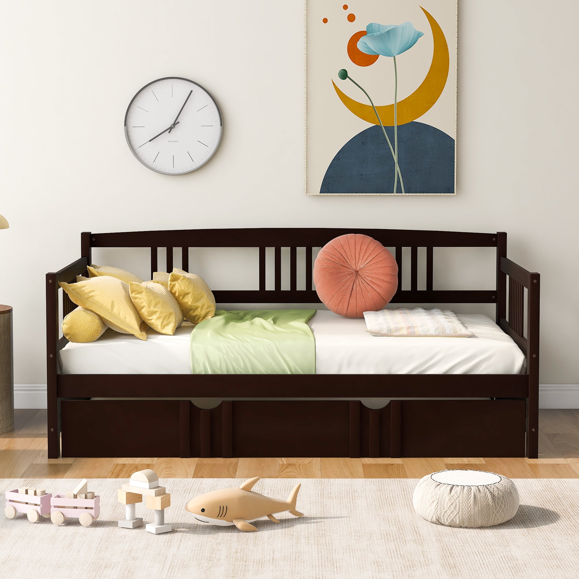 PAPROOS Full Bed with Trundle Included