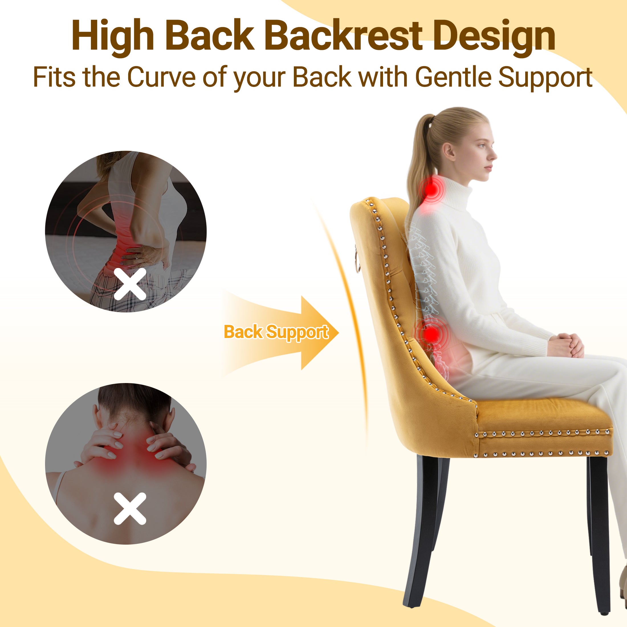 PAPROOS Dining Chairs Set of 2