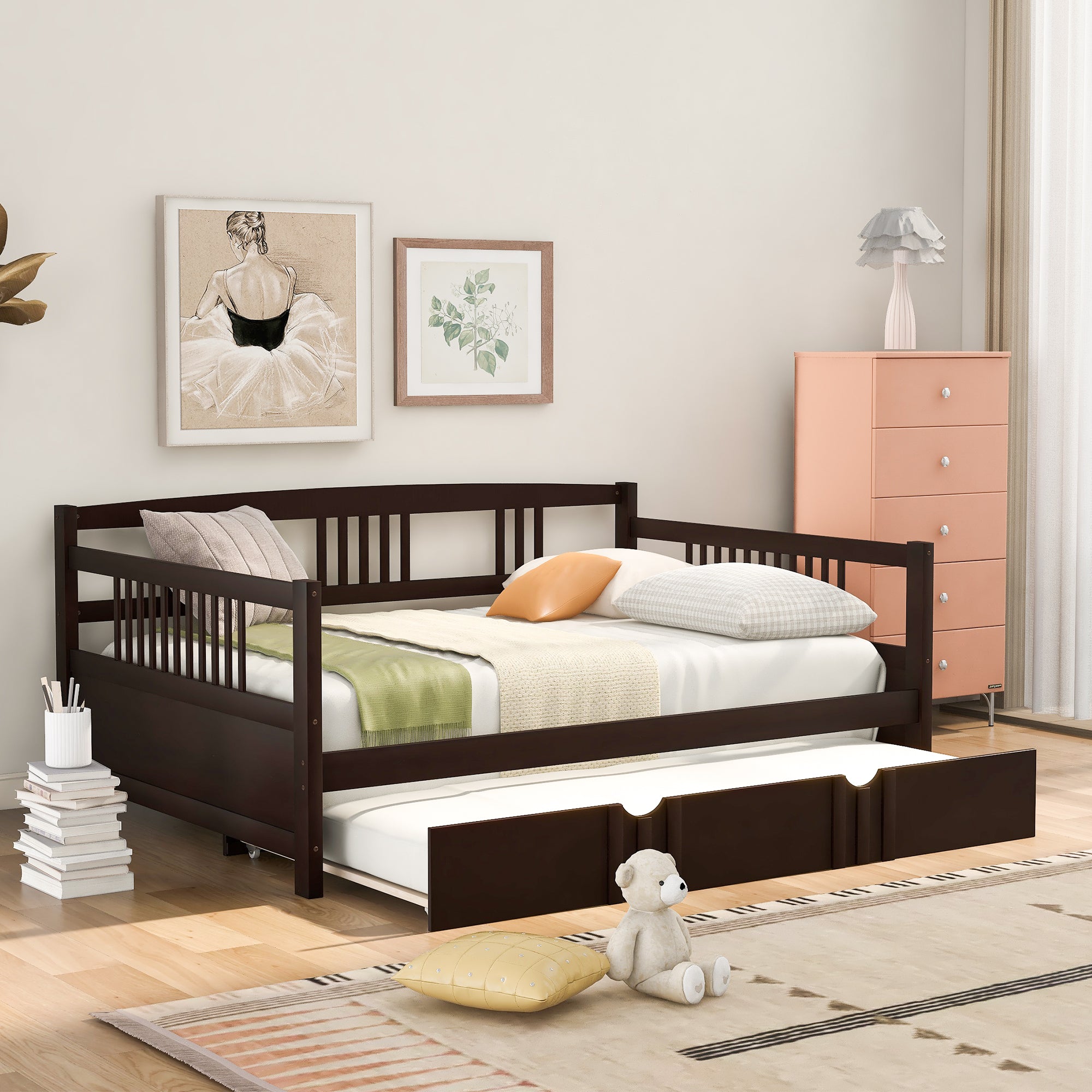PAPROOS Full Bed with Trundle Included