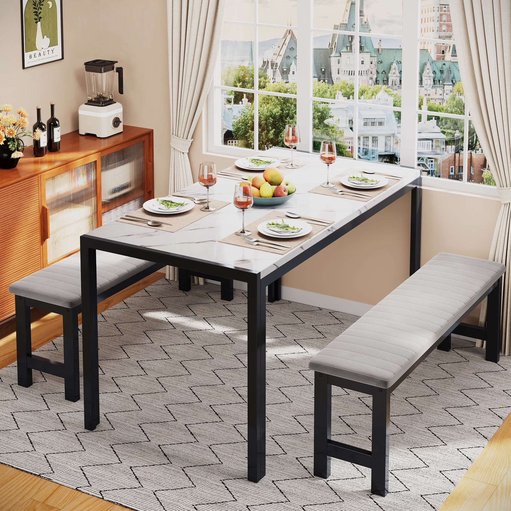 PAPROOS Dining Table Set for 4