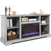Fireplace TV Stand, TV Stand for 65 Inch TVs with Electric Fireplace, Entertainment Center Television Table for Living Room, with Remote Control Fireplace