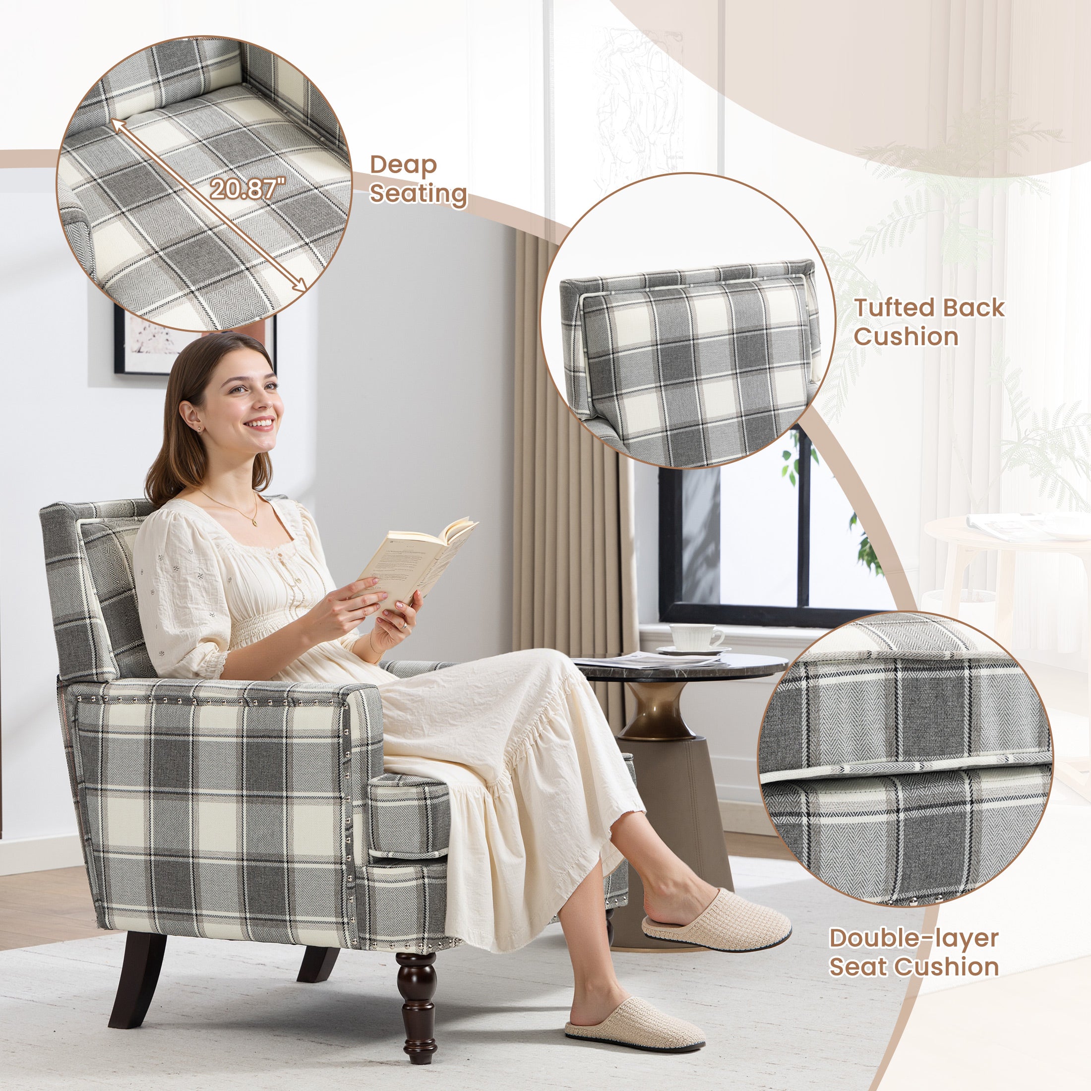 PAPROOS Upholstered Accent Chairs