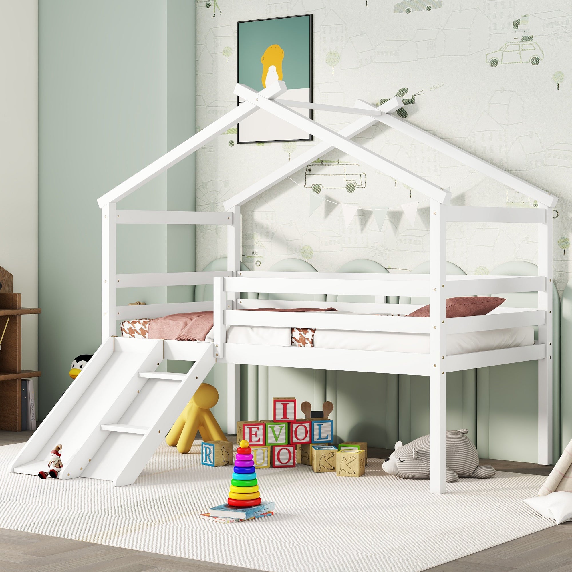 PAPROOS Loft Bed with Slide