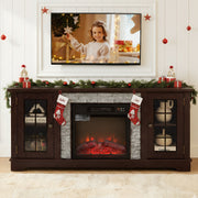 PAPROOS Farmhouse Fireplace TV Stand for TVs up to 65"