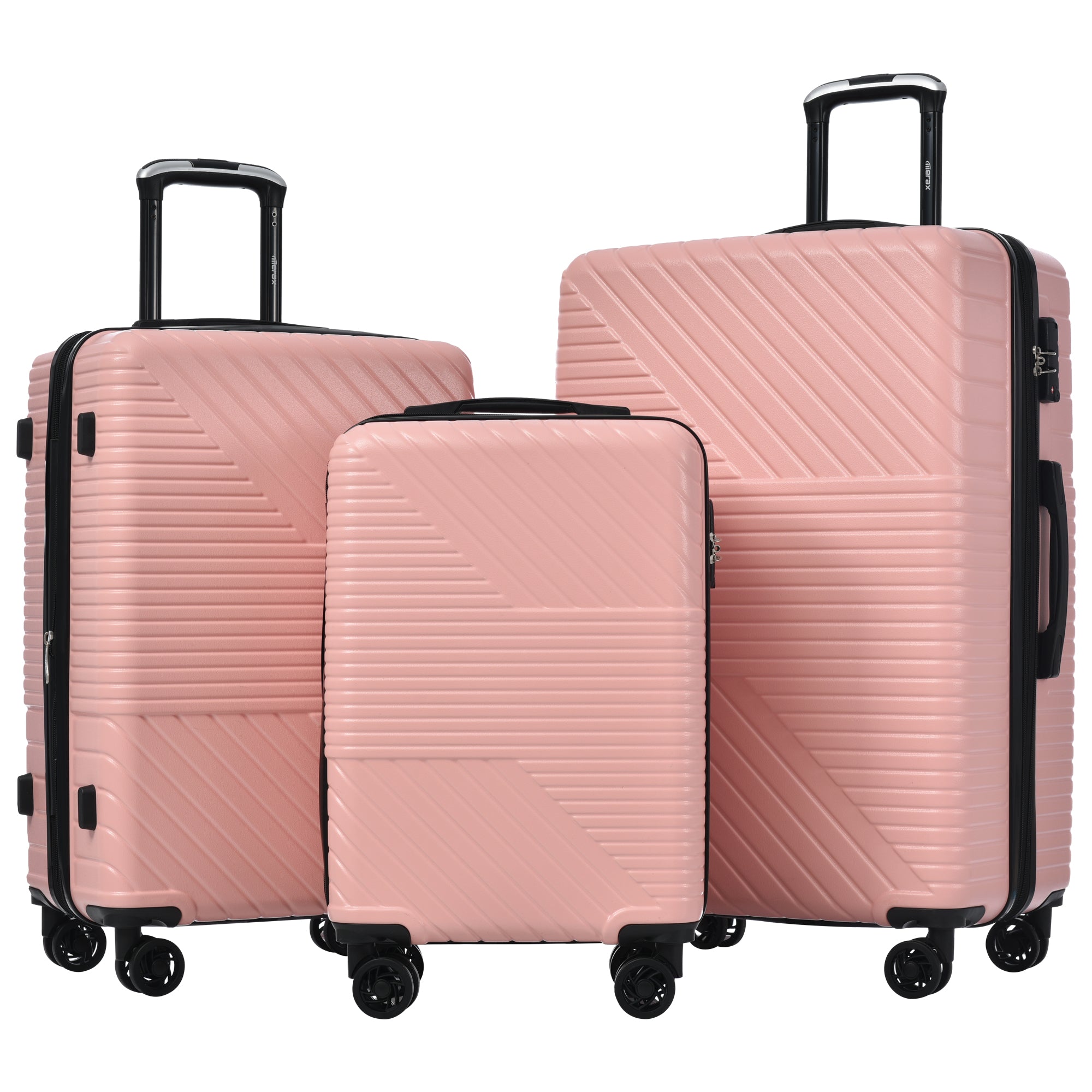 PAPROOS Carry on Luggage Set, 3 Piece 20" 24" 28" Hardshell Suitcase Set