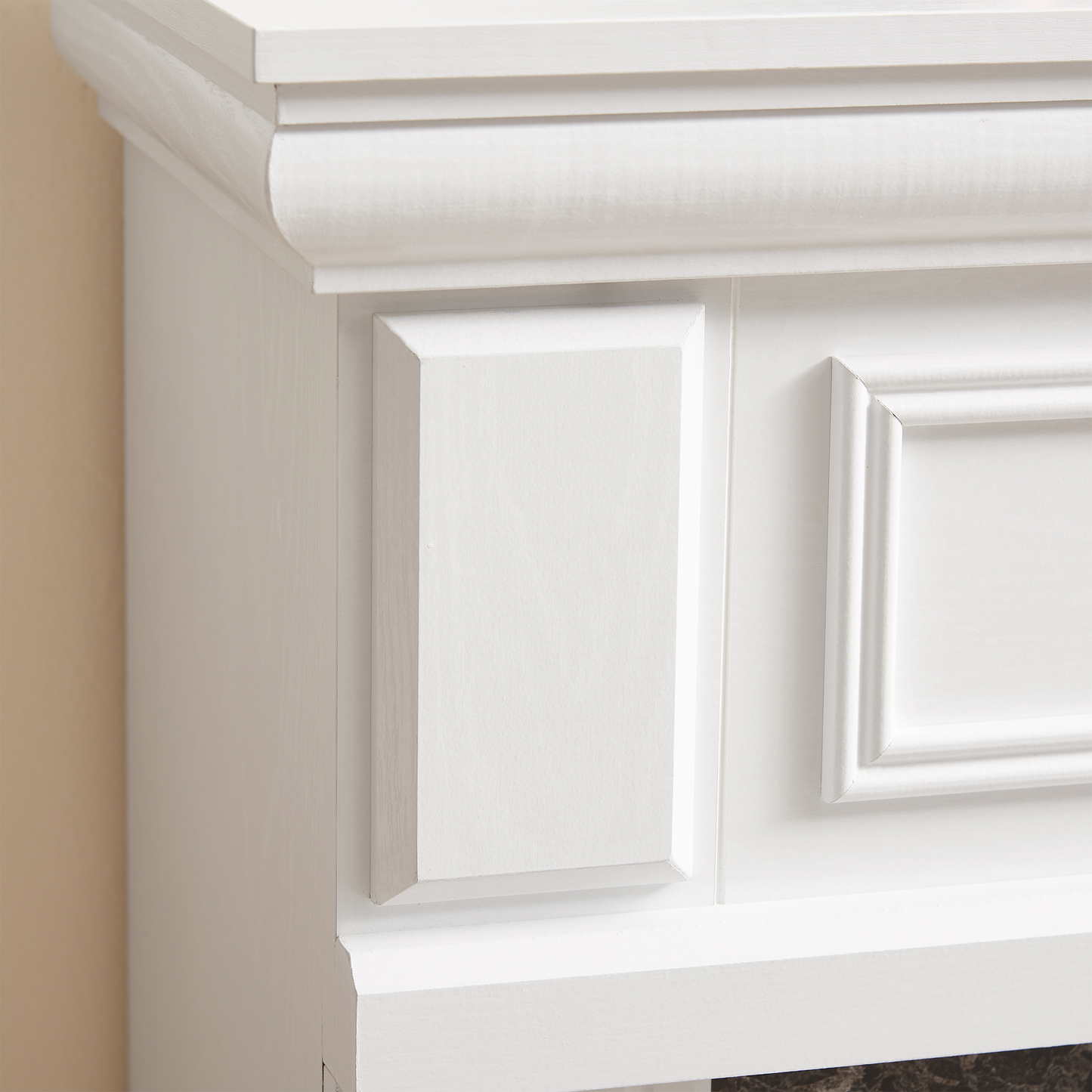 PAPROOS 41” Electric Fireplace with Mantel, Freestanding Electric Fireplace Heater with Remote Control, Adjustable Flame, Timer, Wooden Surround with Fireplace Insert for Living Room, 1400W, White