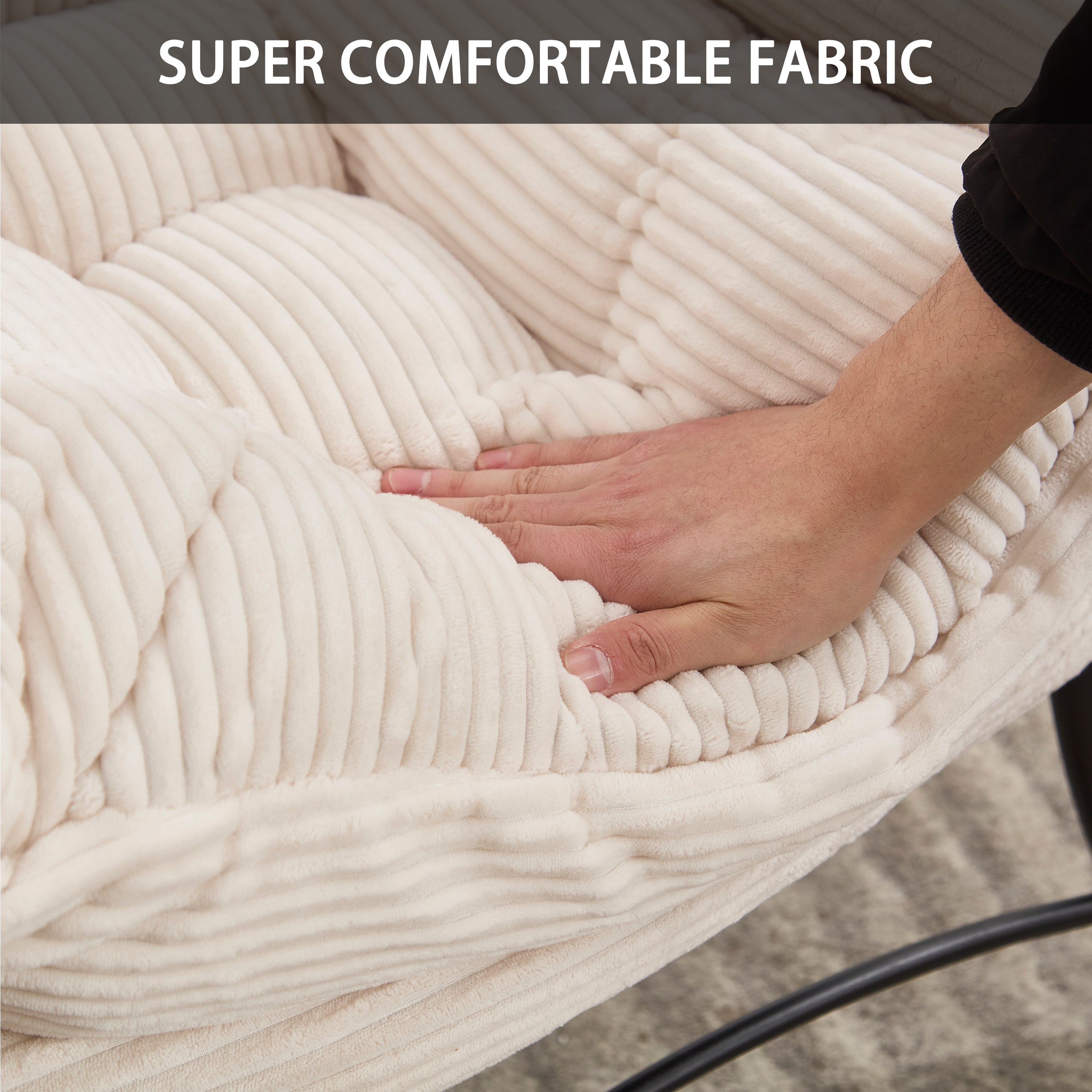 PAPROOS Lazy Chair with Foldable Ottoman