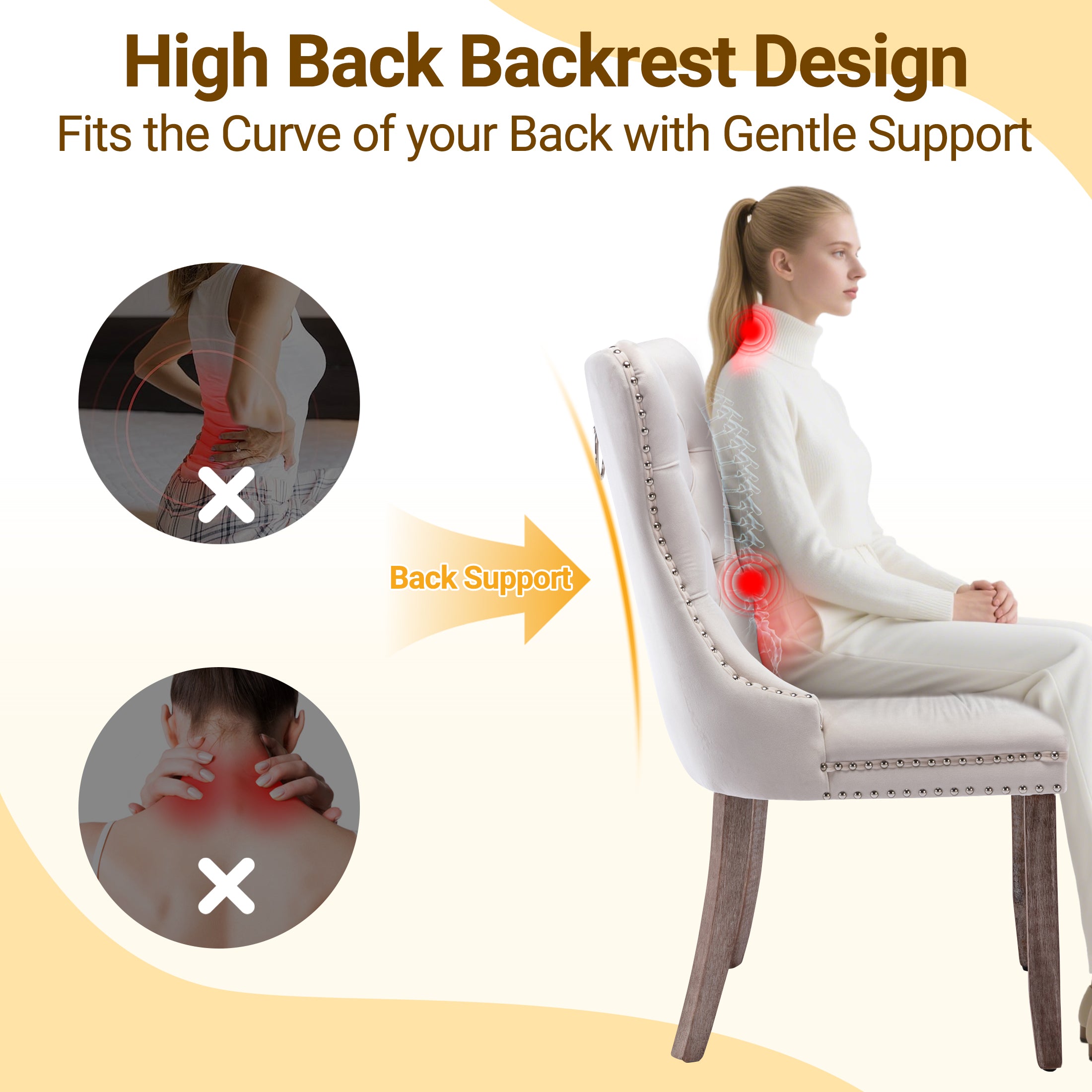 PAPROOS Dining Chairs Set of 2