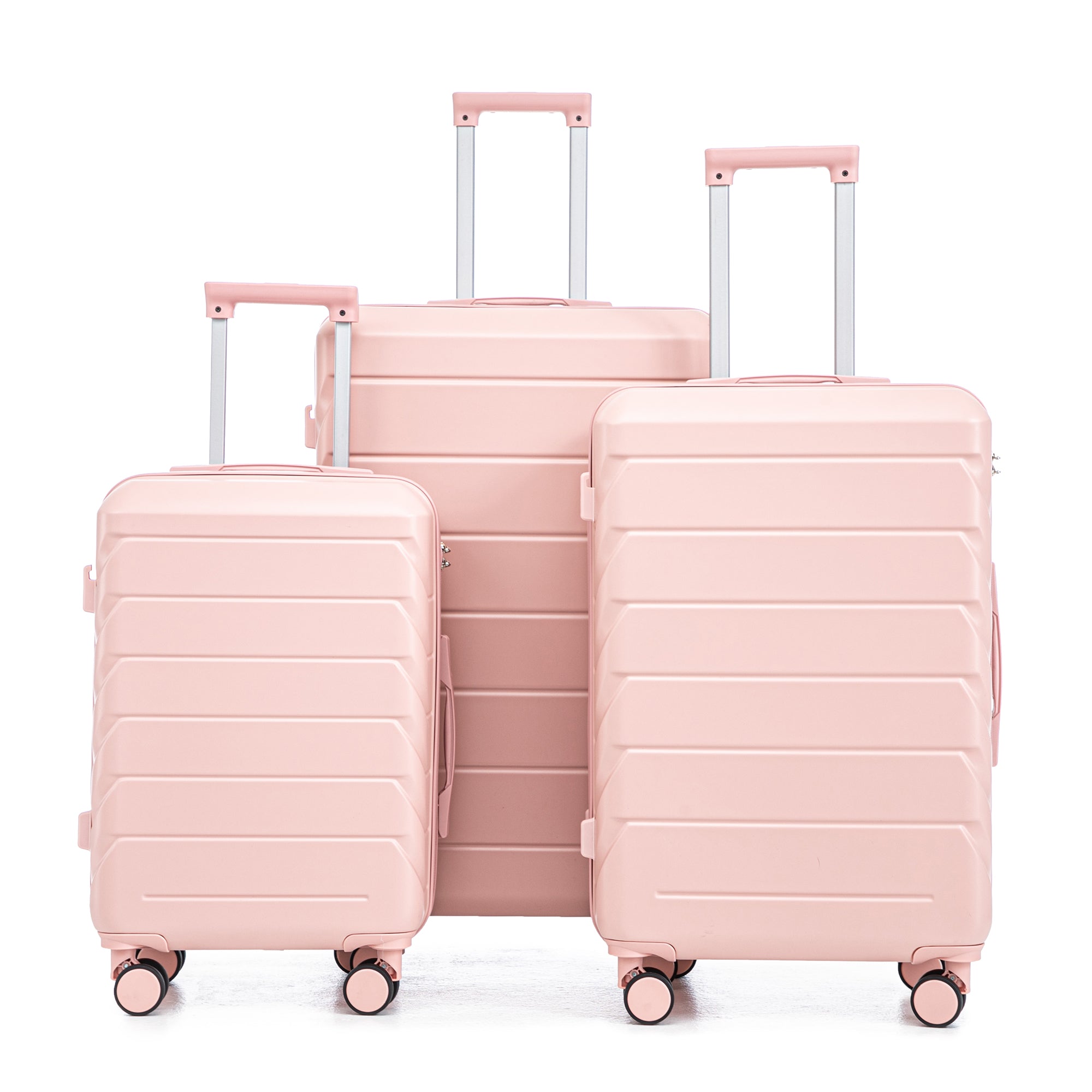 PAPROOS 3 Piece Luggage Set, ABS Carry-on Luggage Set with Spinner Wheels and TSA Lock, Lightweight Hardside Luggage, 20/24/28 Inch Rolling Suitcase Set for Travel Business Trip, Beige