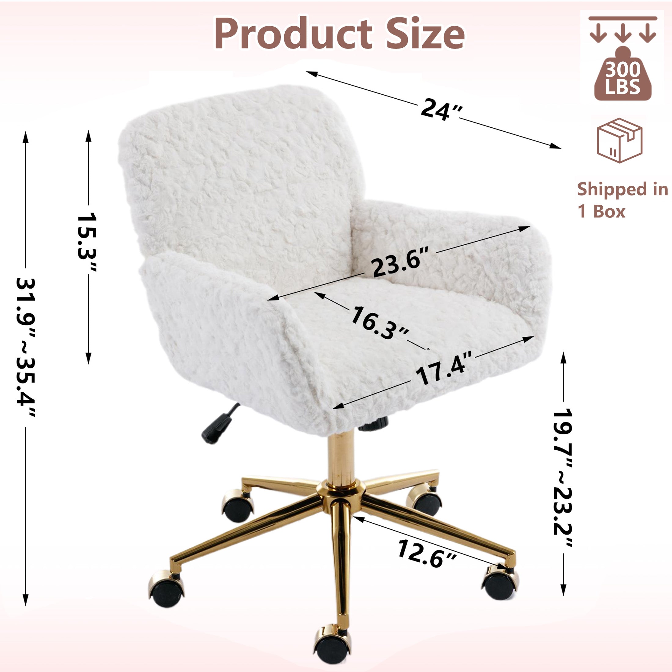 PAPROOS Vanity Chair with Back