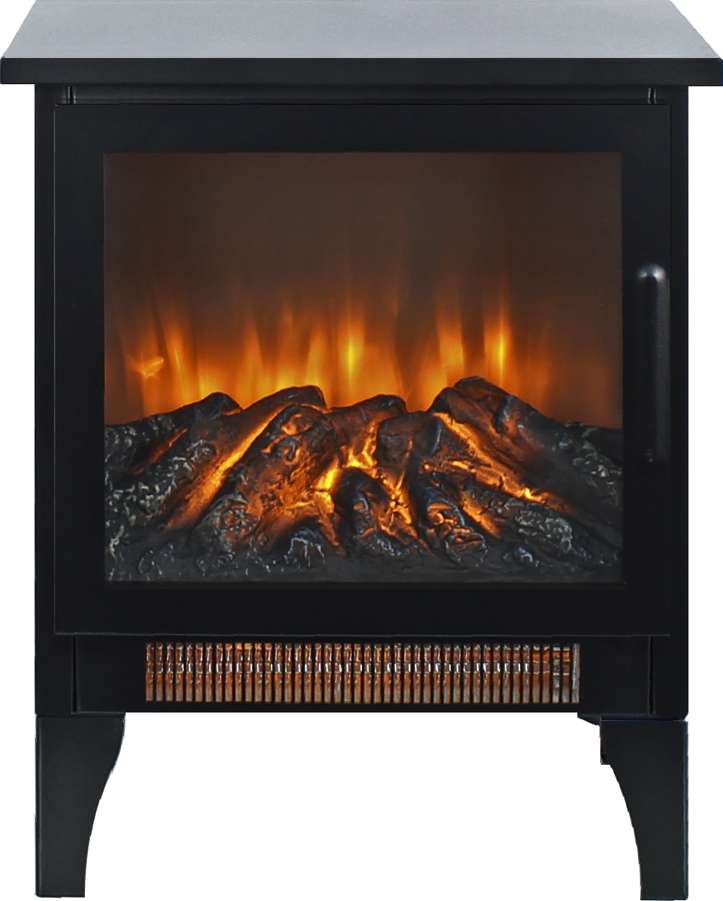 Electric Fireplace Stove Heater, PAPROOS 17" Freestanding Fireplace Stove, 3D Realistic Flame Effect, Fireplace Heater for Home Bedroom,Overheat Protection, CAS Certified, 1400W/700W, Black