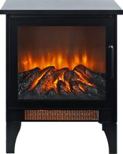 Electric Fireplace Stove Heater, PAPROOS 17" Freestanding Fireplace Stove, 3D Realistic Flame Effect, Fireplace Heater for Home Bedroom,Overheat Protection, CAS Certified, 1400W/700W, Black