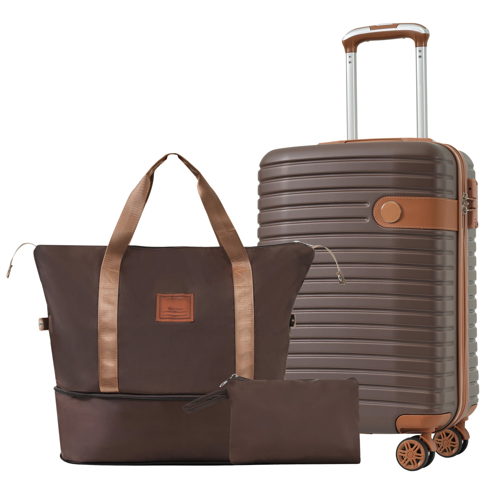 PAPROOS Luggage Sets, 3 Piece Carry on Luggage with Spinner Wheels and Bags, Lightweight Hardshell Suitcase Set with TAS Lock, ABS 20 inch Luggage for Travel,
