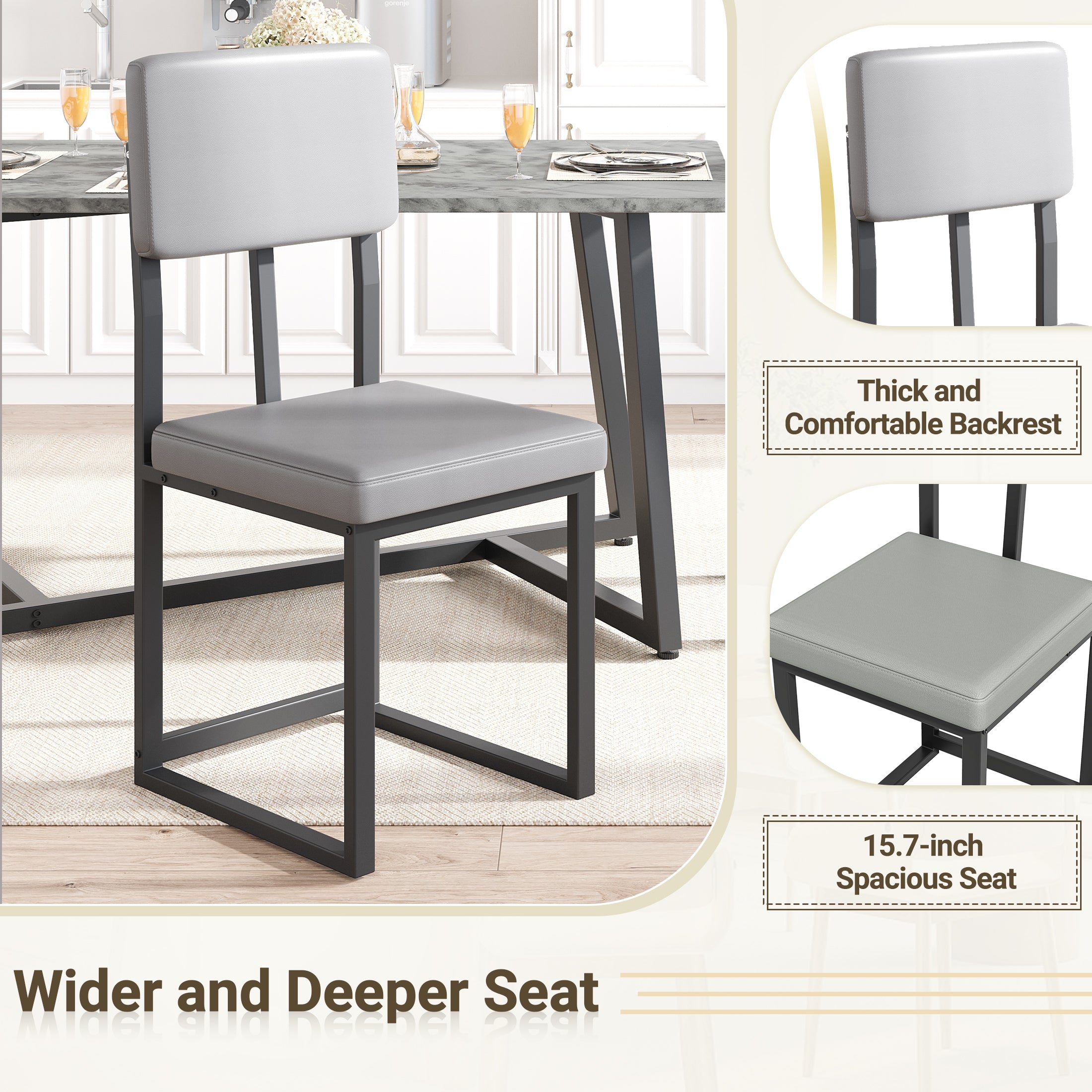 PAPROOS Dining Table Set for 4