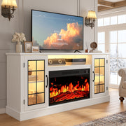 PAPROOS 63" Fireplace TV Stand, White