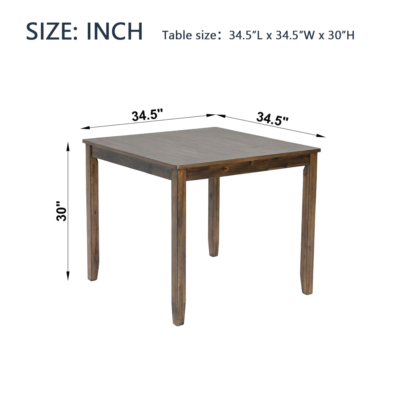 PAPROOS Solid Wood Dining Table