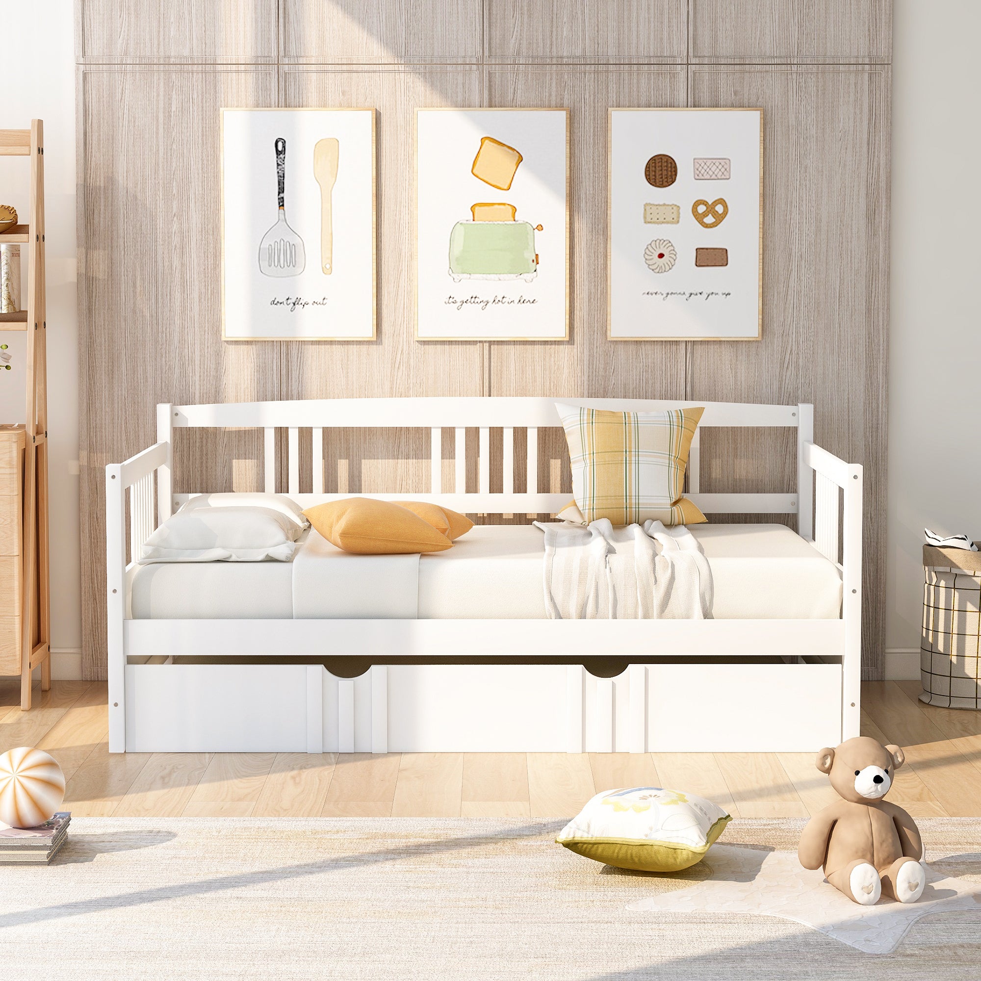 PAPROOS Full Bed with Trundle Included