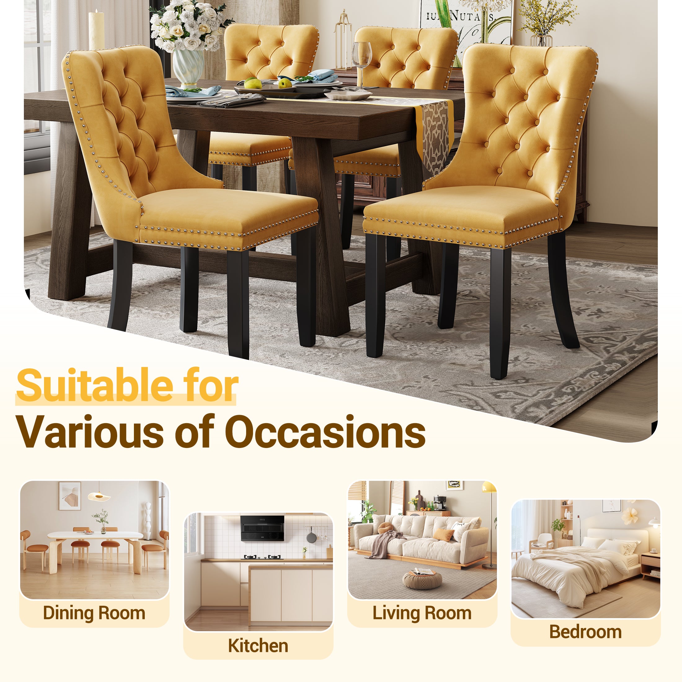 PAPROOS Dining Chairs Set of 2
