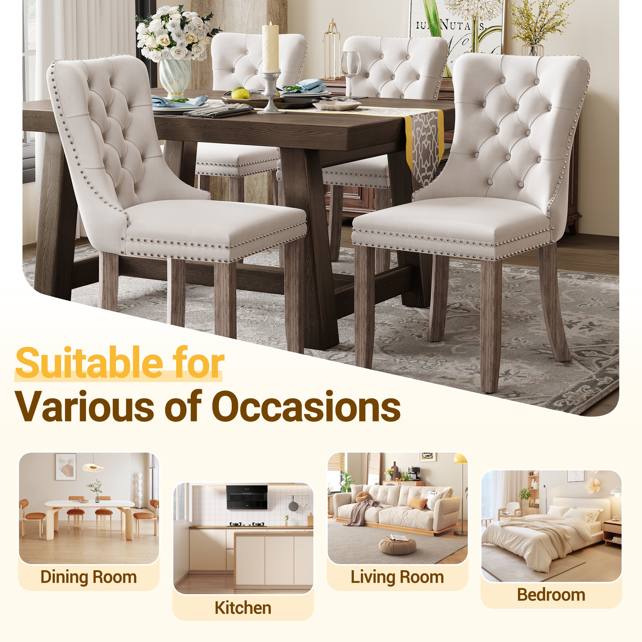 PAPROOS Dining Chairs Set of 2