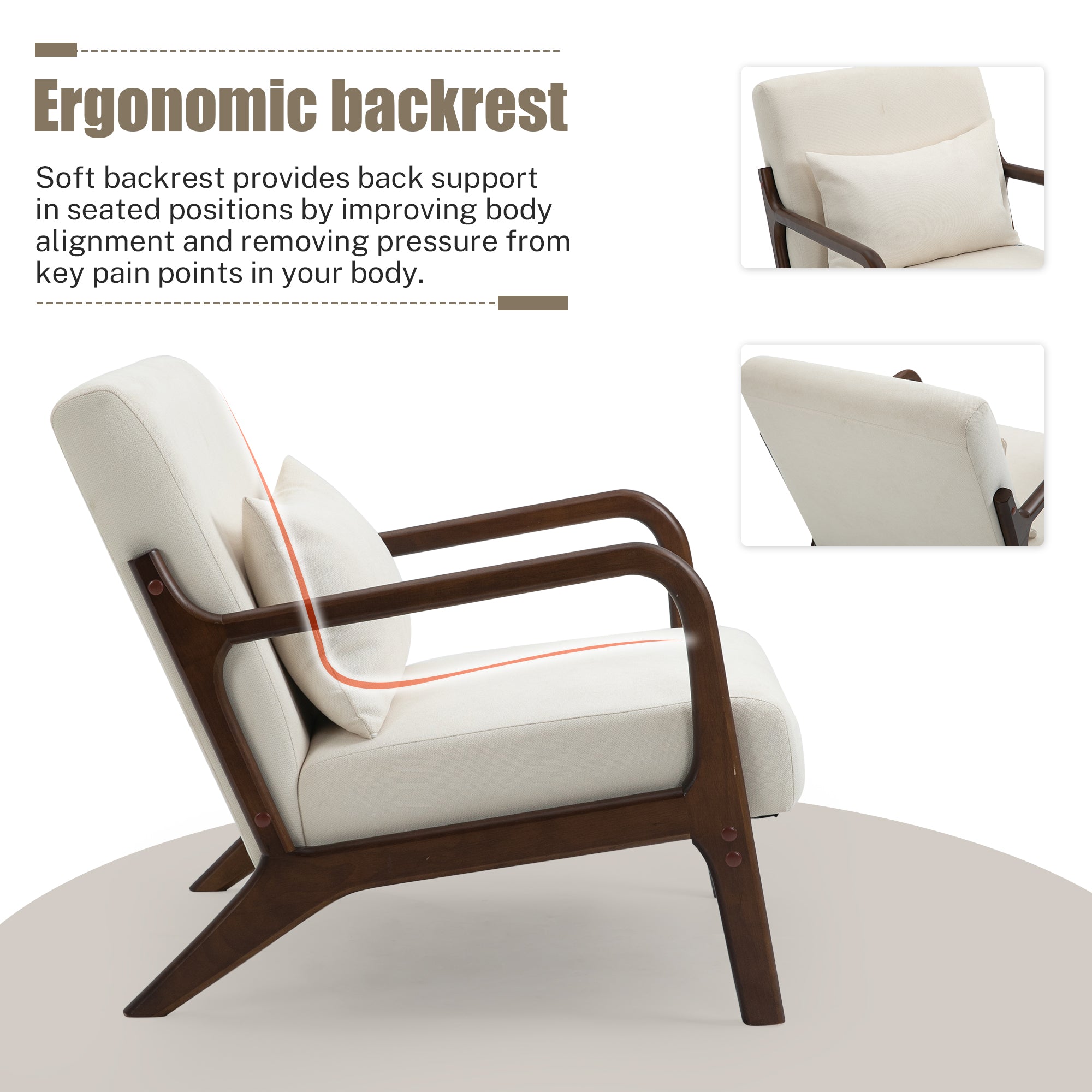 PAPROOS Mid-Century Modern Accent Chair