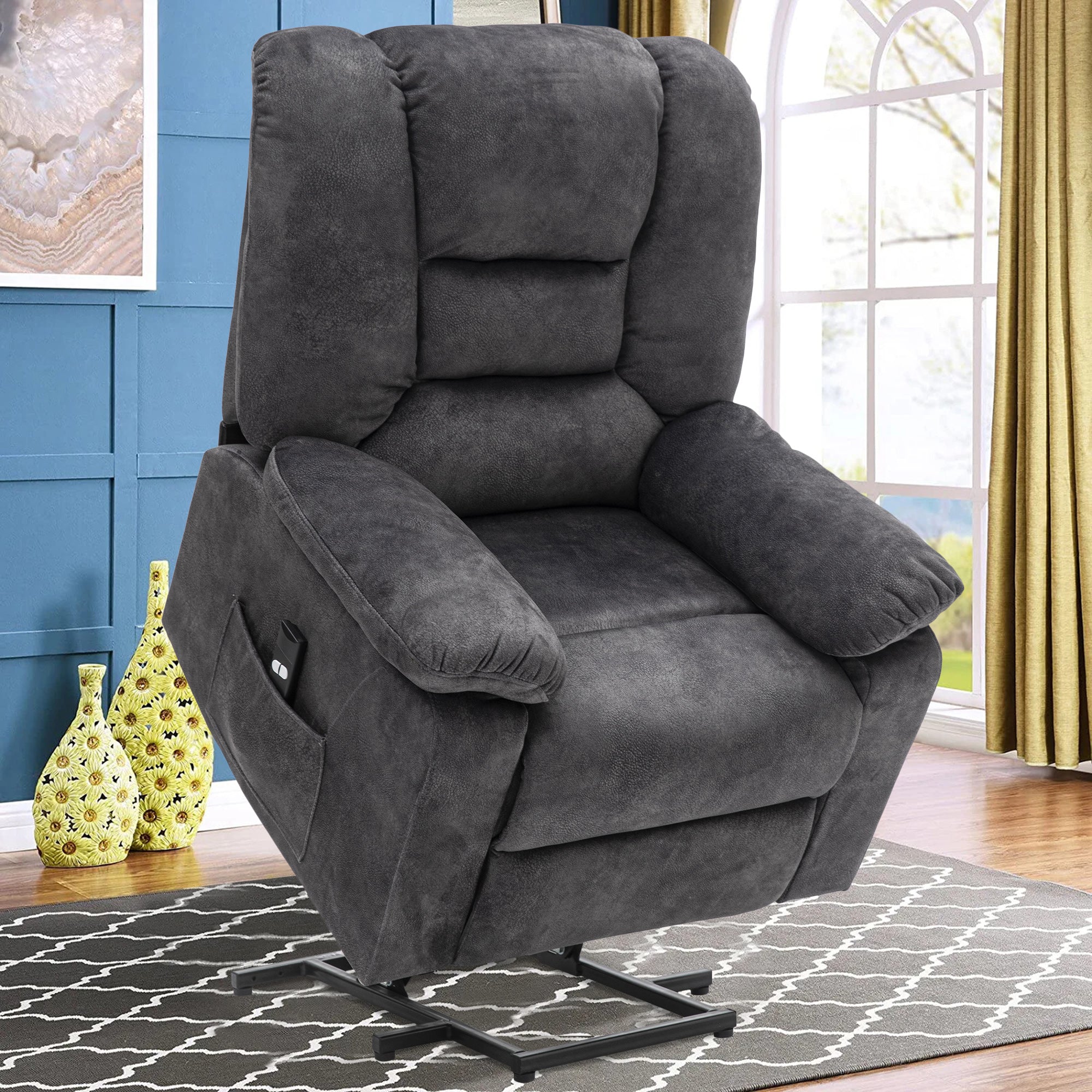 PAPROOS Recliner Chair, Electric Power Lift Recliner with Heat Therapy and Massage Function
